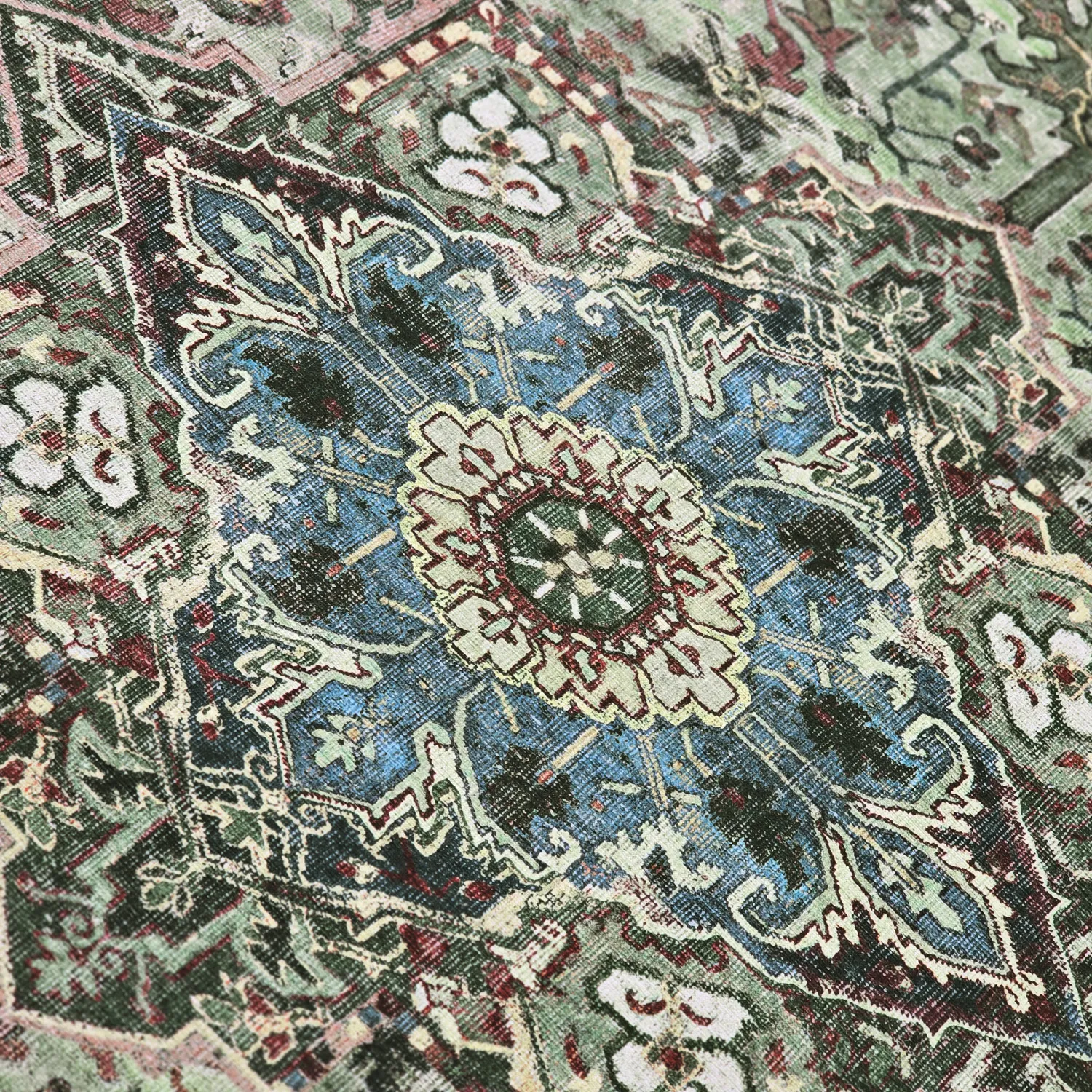 Flatvävd matta - Birjand (grön)