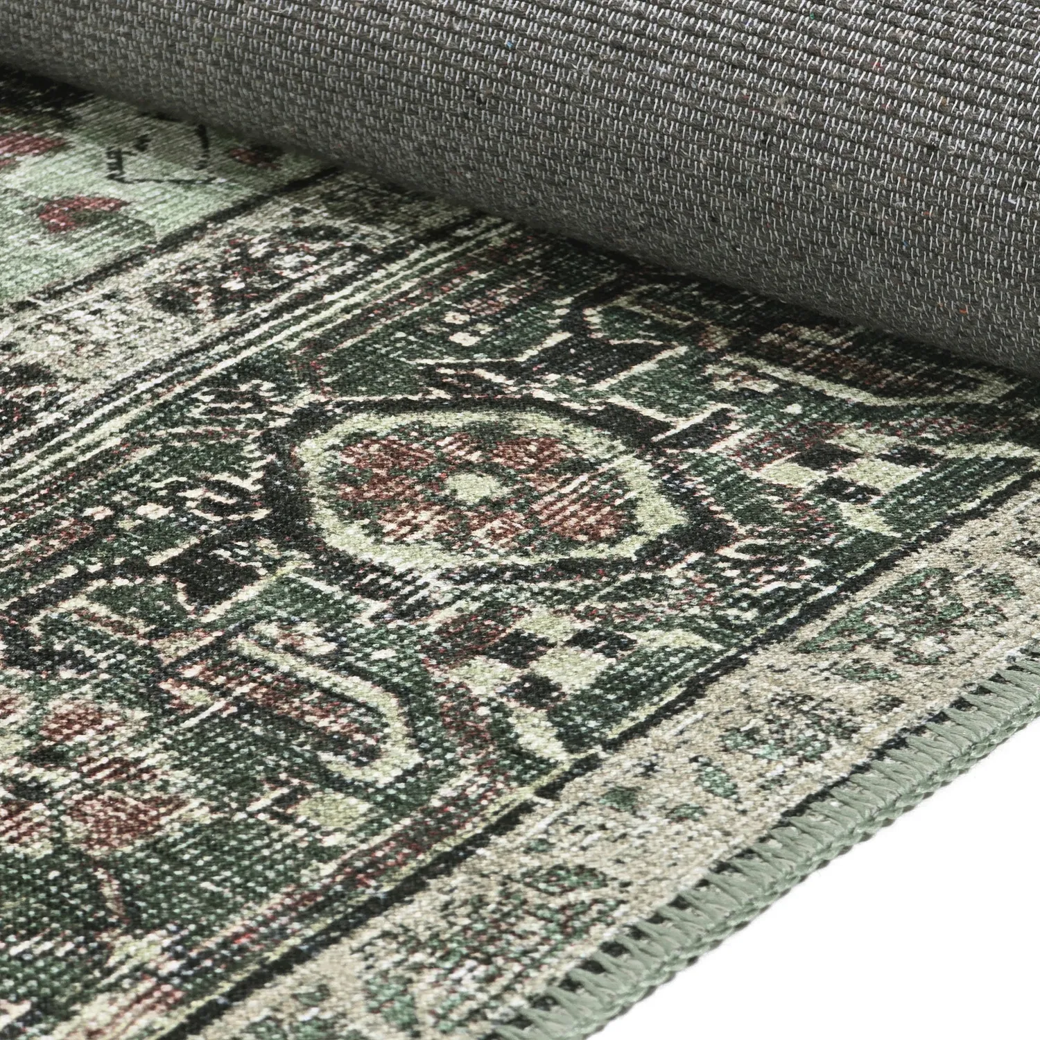Flatvävd matta - Birjand (grön)