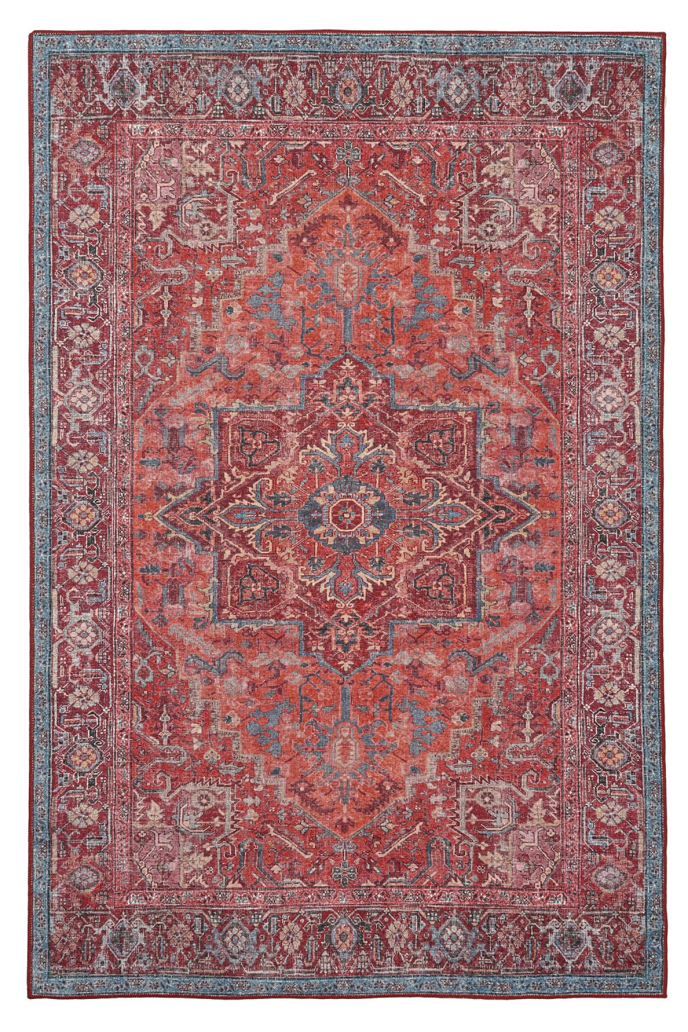 Flatvävd matta - Birjand (röd) (Storlek: 75 x 150 cm)