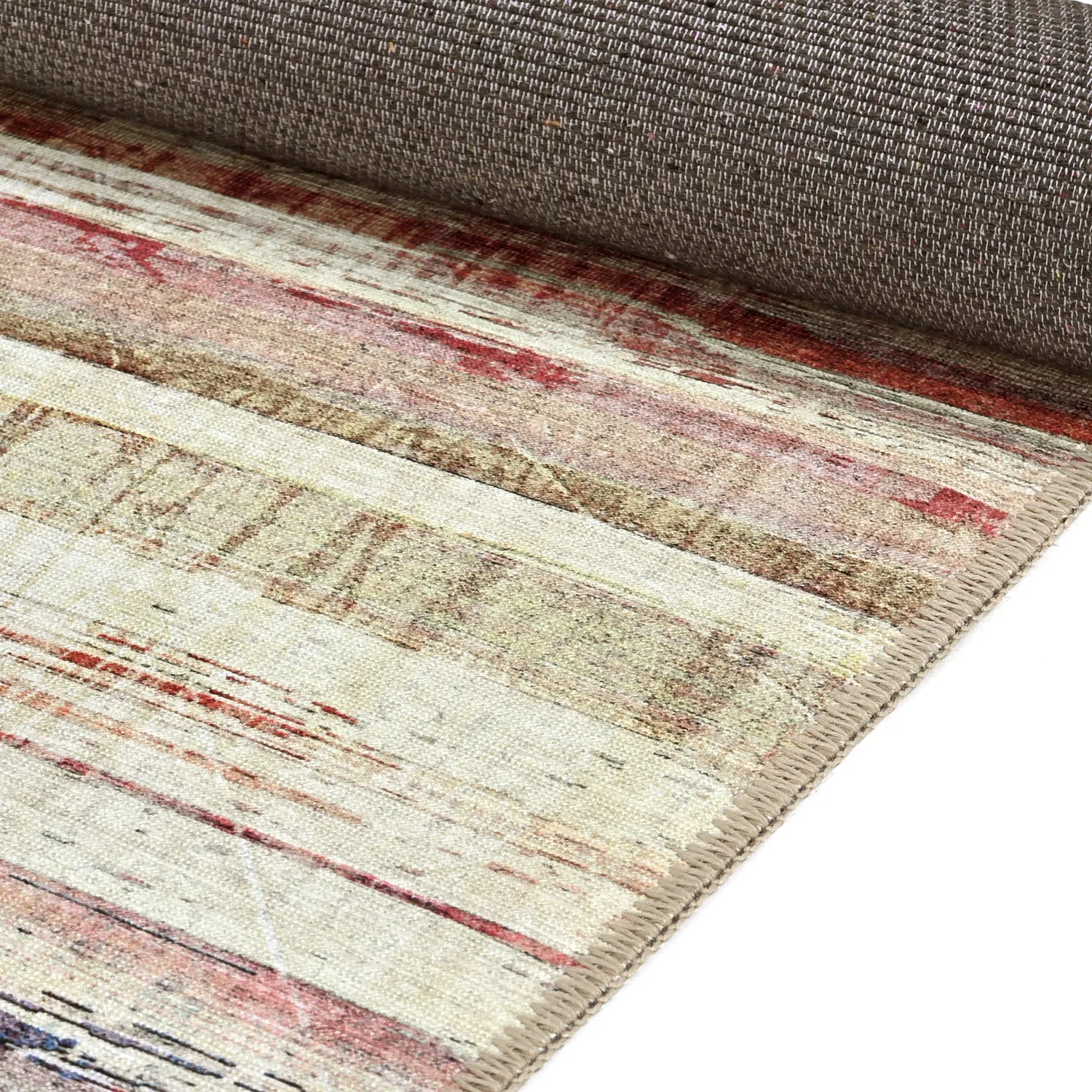 Flatvävd matta - Delara (beige/multi)