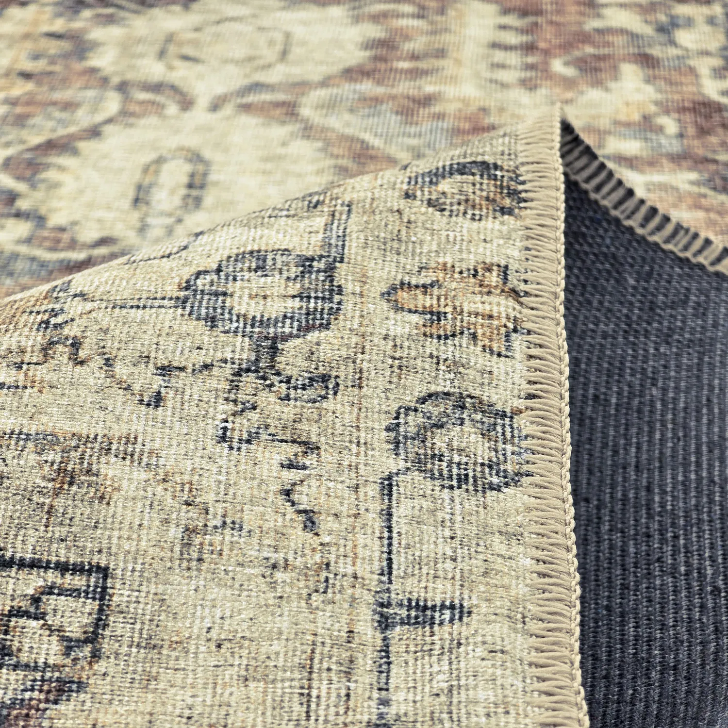 Flatvävd matta - Delvar (beige)