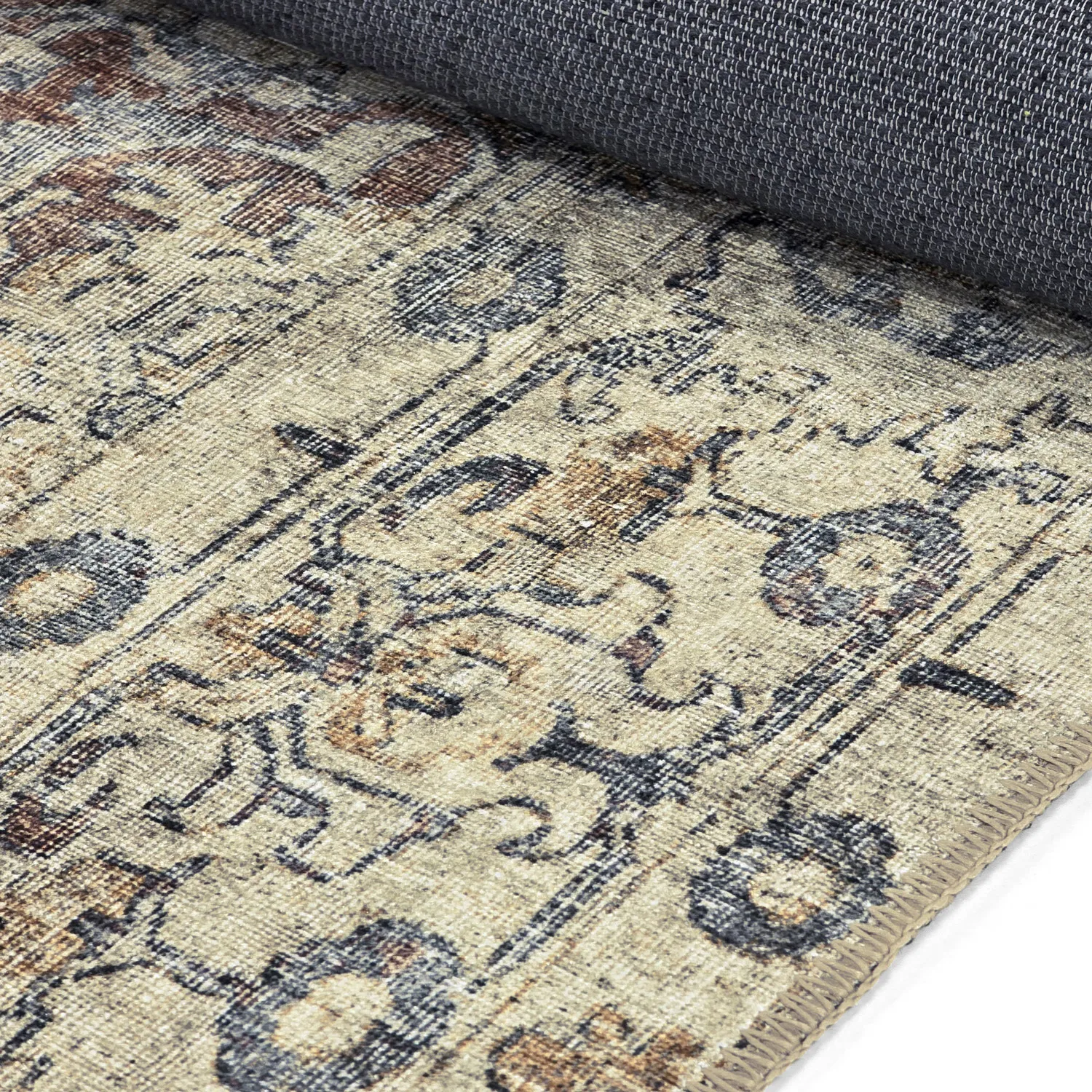 Flatvävd matta - Delvar (beige)
