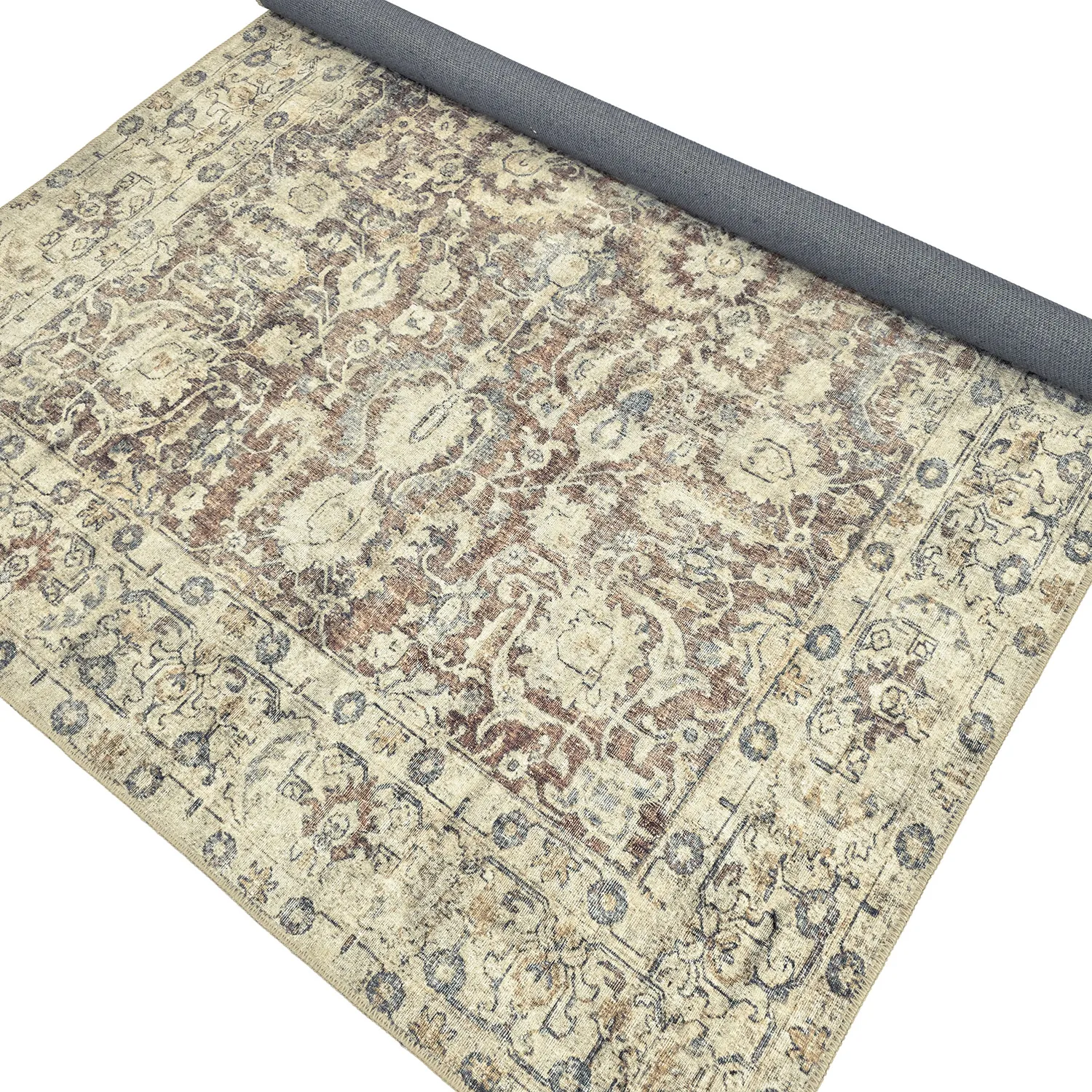 Flatvävd matta - Delvar (beige)