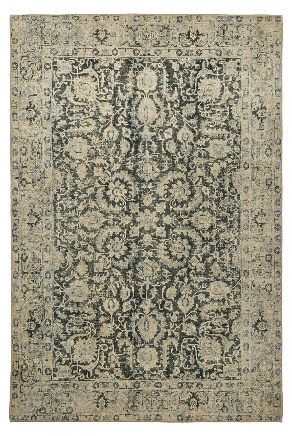 Flatvävd matta - Delvar (grön) (Storlek: 190 x 280 cm)
