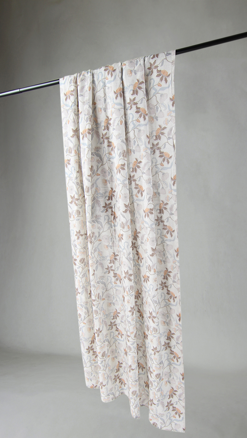 Gardiner - Bomullsgardin - Sollan (beige) (Storlek: 140 x 300 cm)