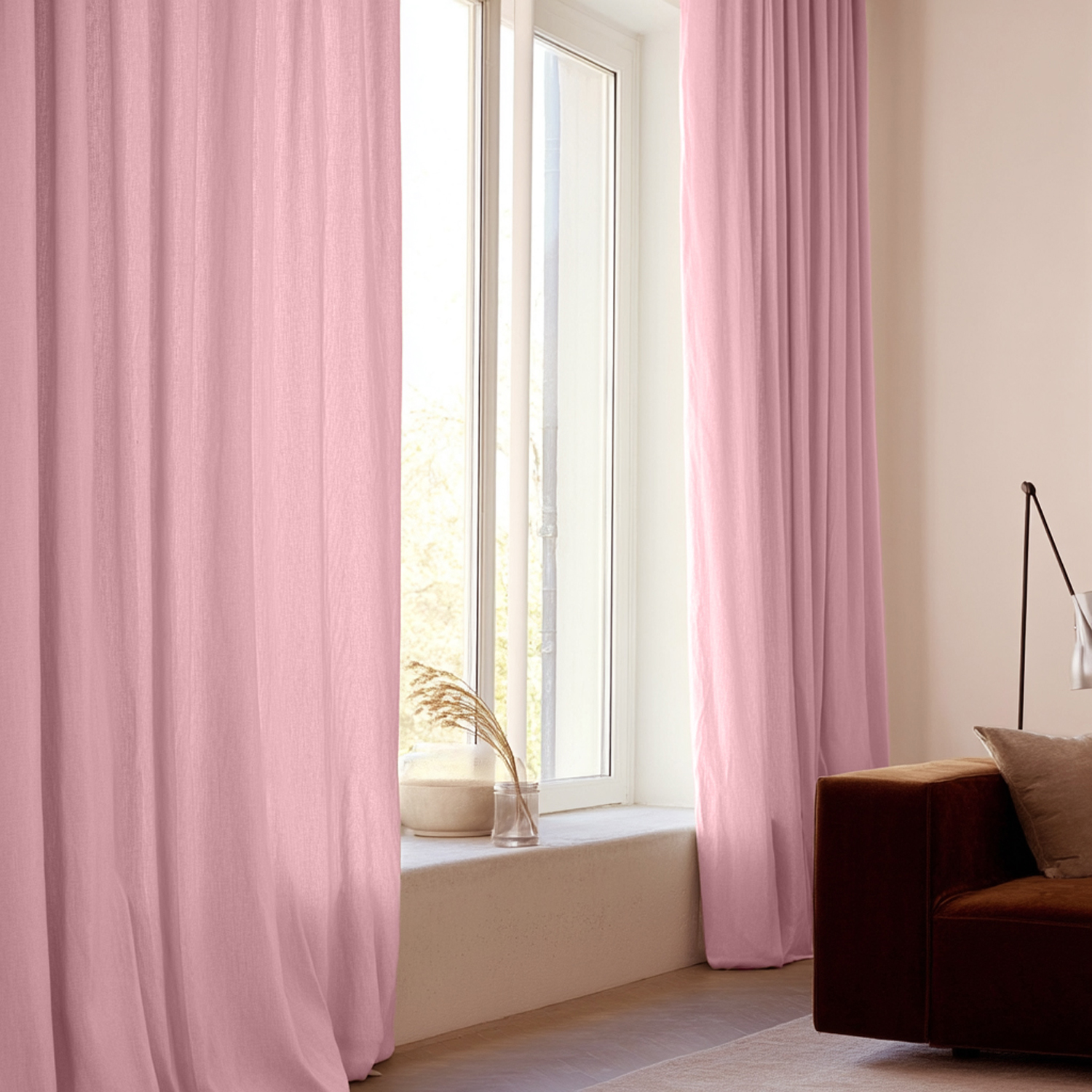 Gardiner - Linnegardin Cosmina (rosa) (Storlek: 140 x 250 cm)