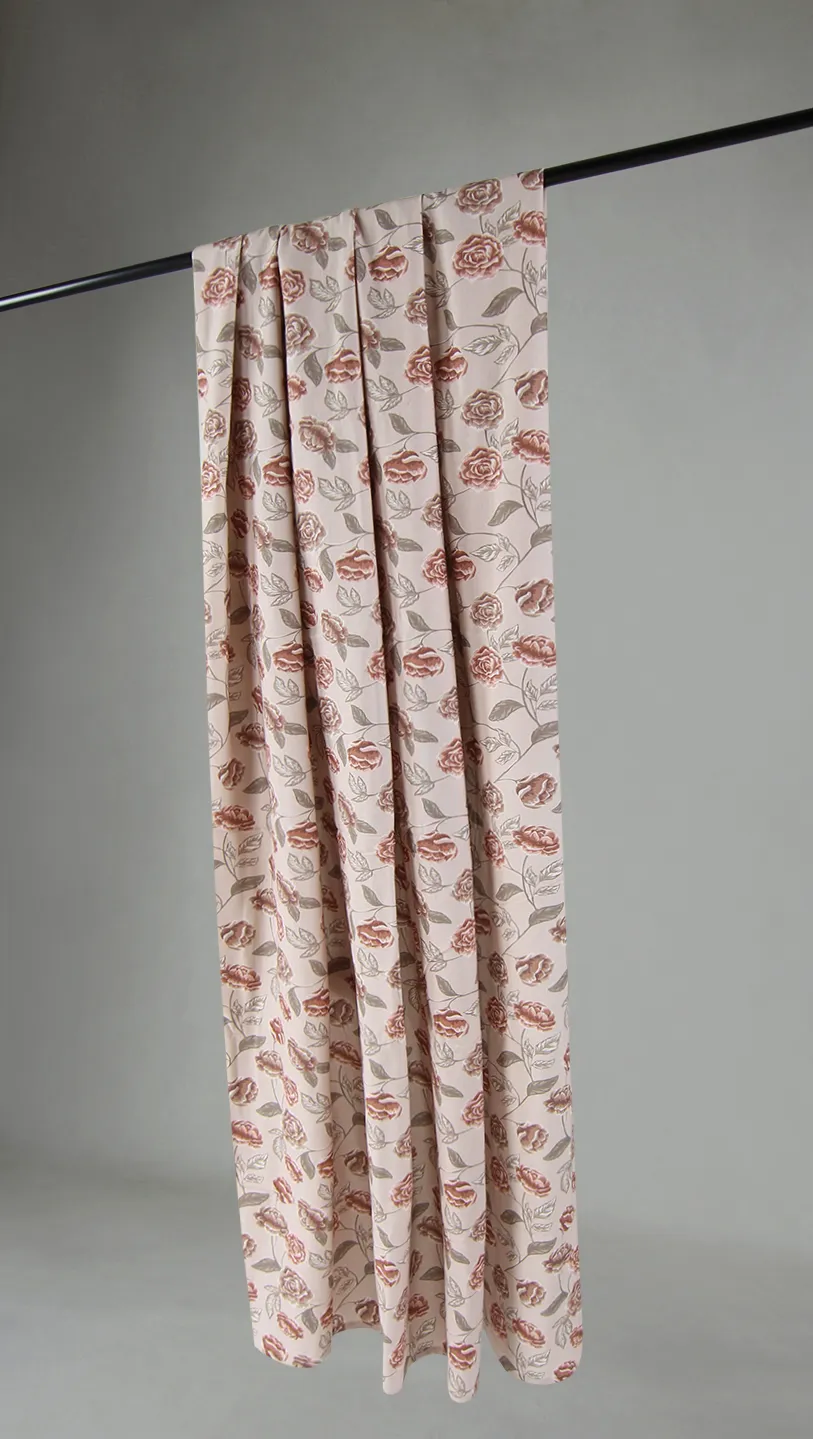 Gardiner - Bomullsgardin Wreath (rosa)