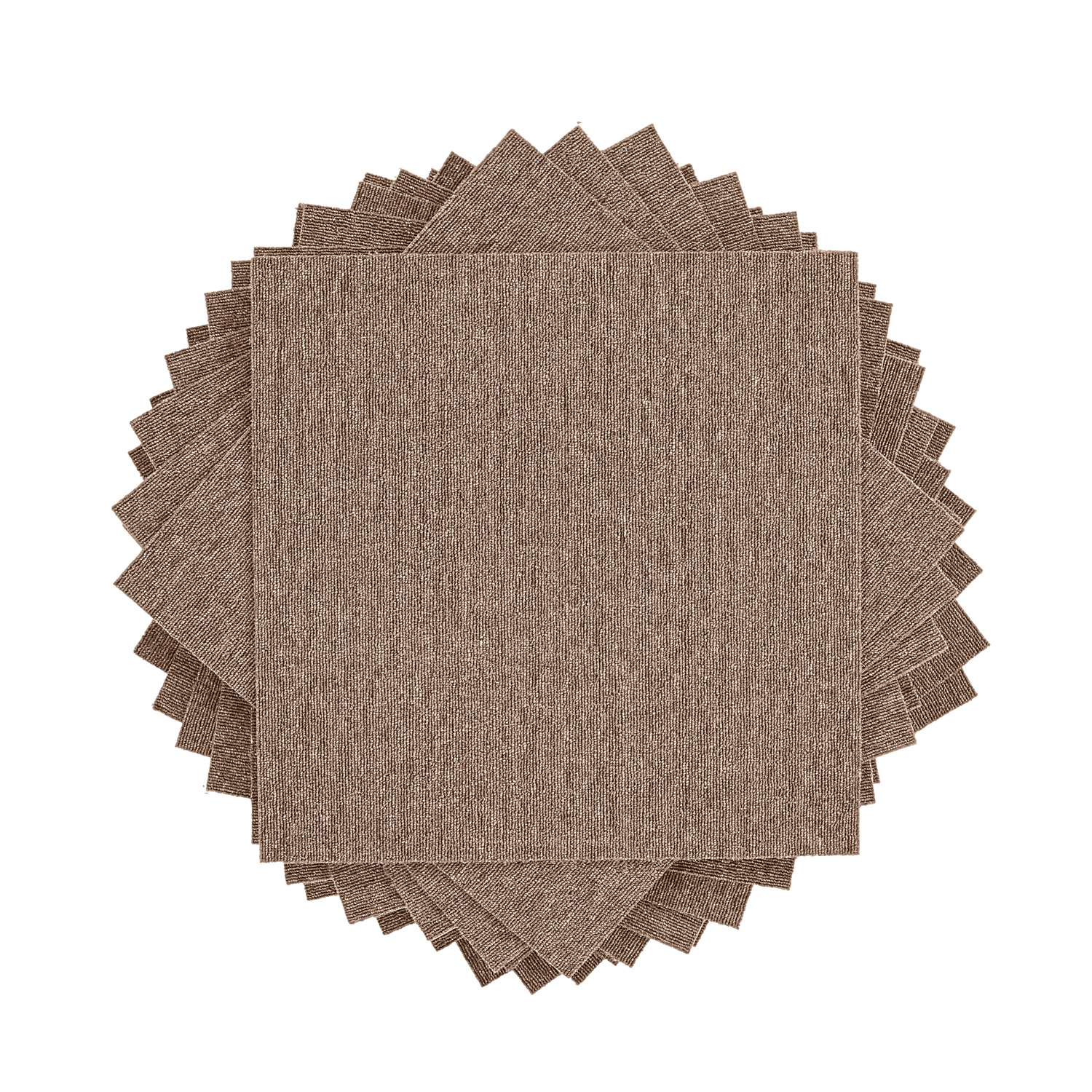 Heltäckningsmatta - Almeria Textilplattor 24-pack (brun) (Storlek: 50 x 50 cm)
