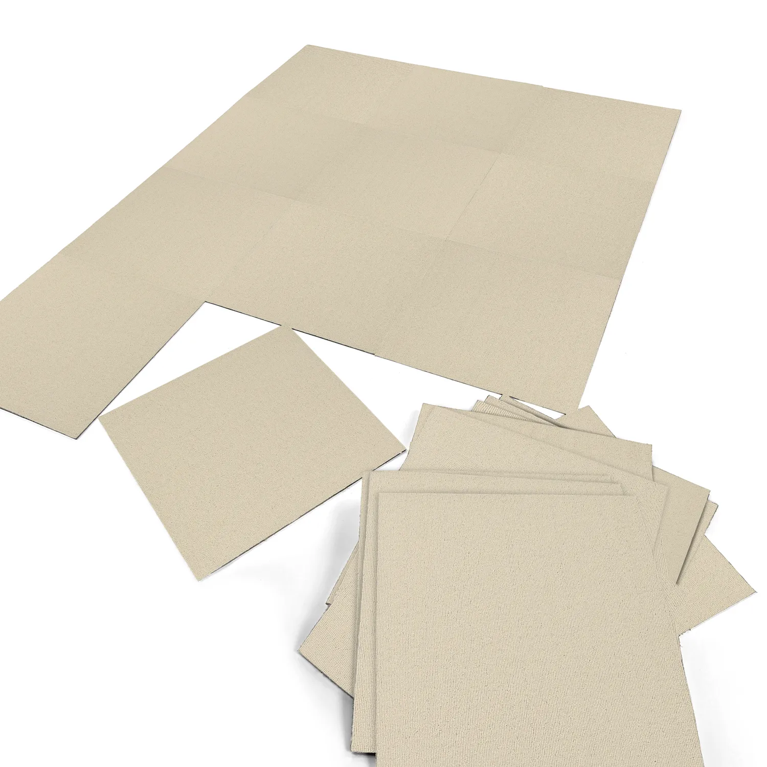 Heltäckningsmatta - Almeria Textilplattor 24-pack (cream)