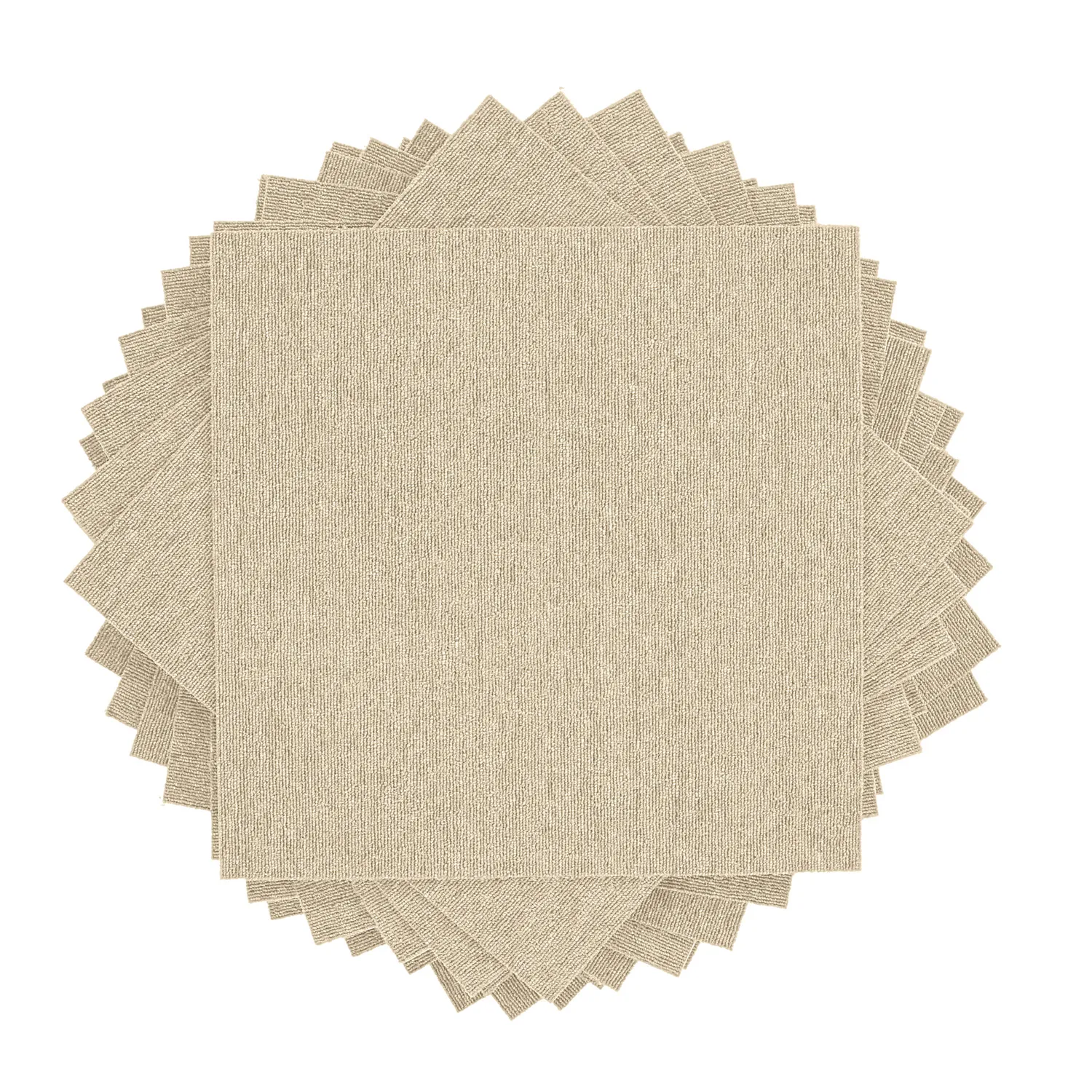 Heltäckningsmatta - Almeria Textilplattor 24-pack (cream)