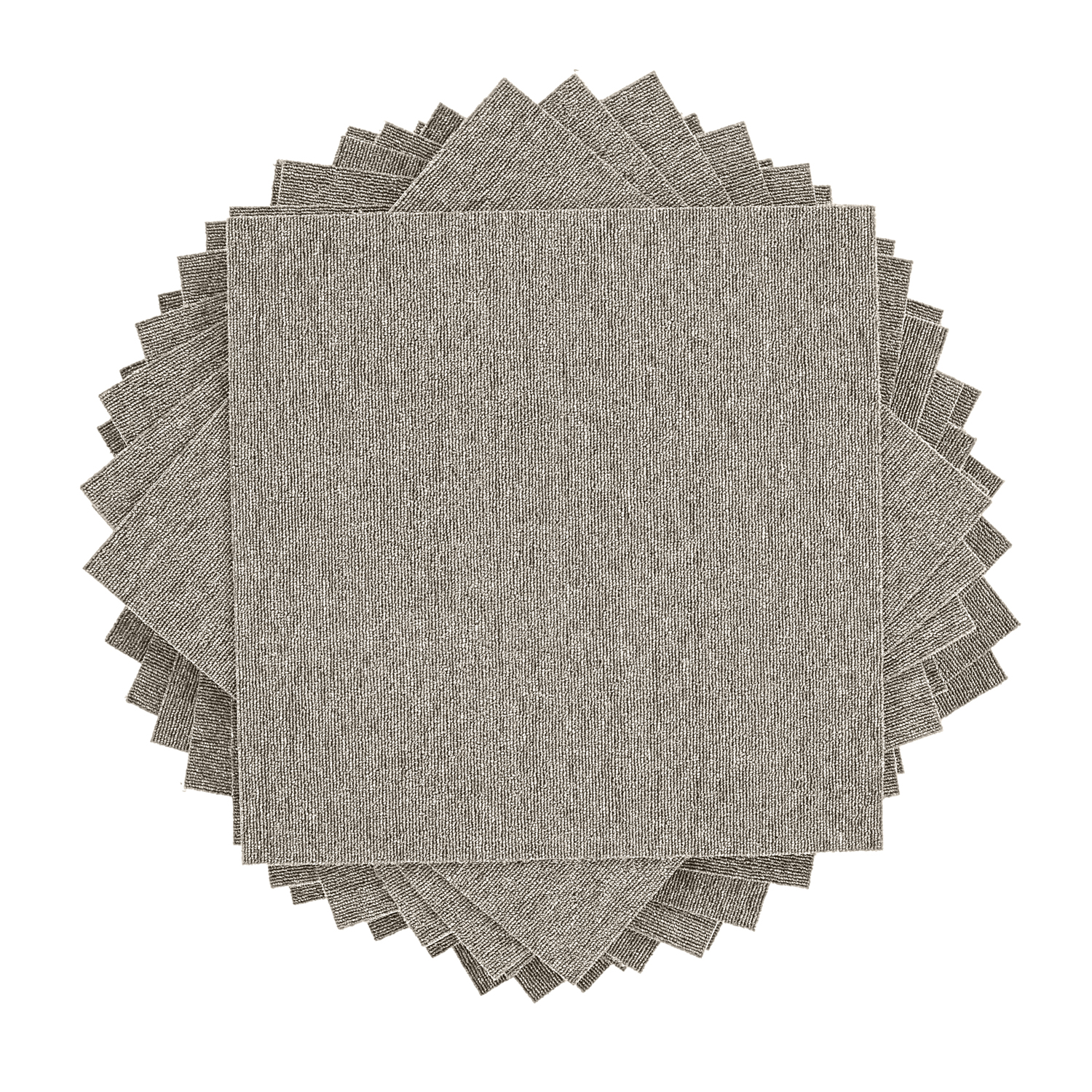 Heltäckningsmatta - Almeria Textilplattor 24-pack (grå) (Storlek: 50 x 50 cm)