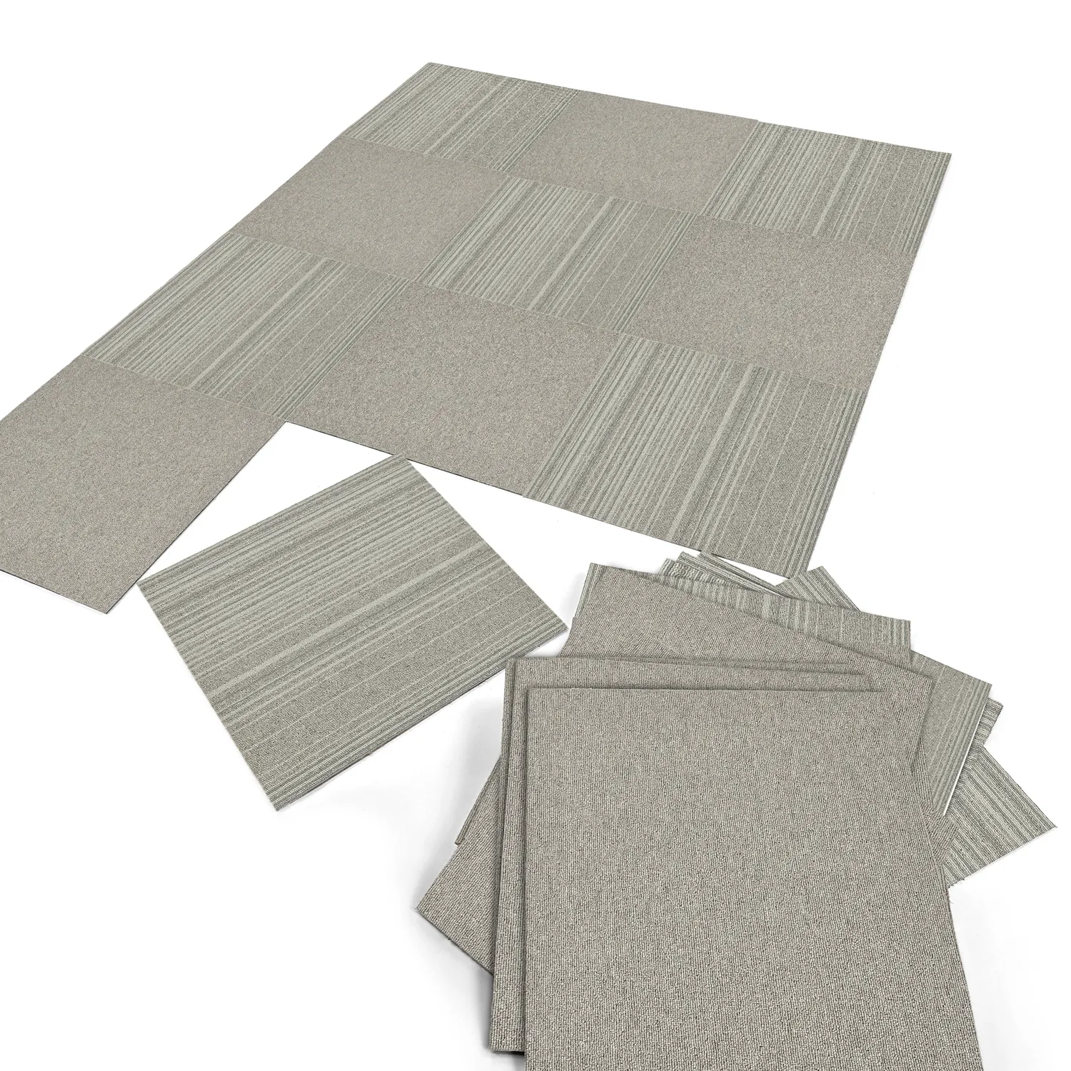 Heltäckningsmatta - Almeria Textilplattor 24-pack (grå)