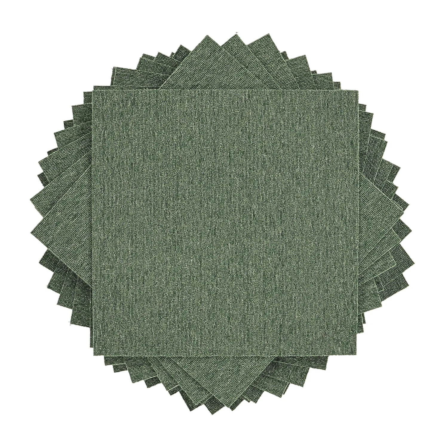 Heltäckningsmatta - Almeria Textilplattor 24-pack (grön)
