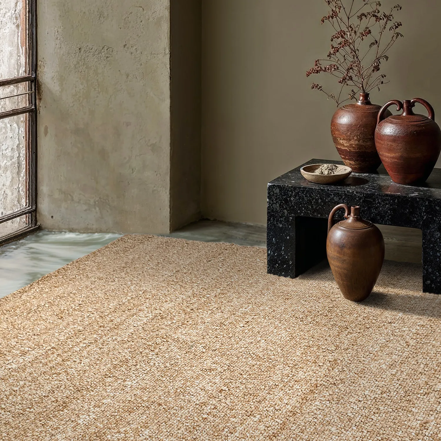 Inomhus/utomhusmatta - Milford Wool Look (beige)