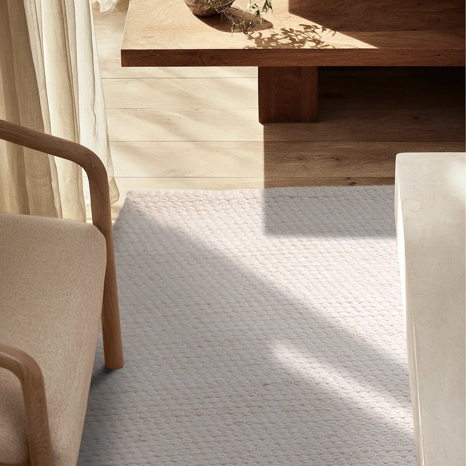Inomhus/utomhusmatta - Arco Wool Look (creme)