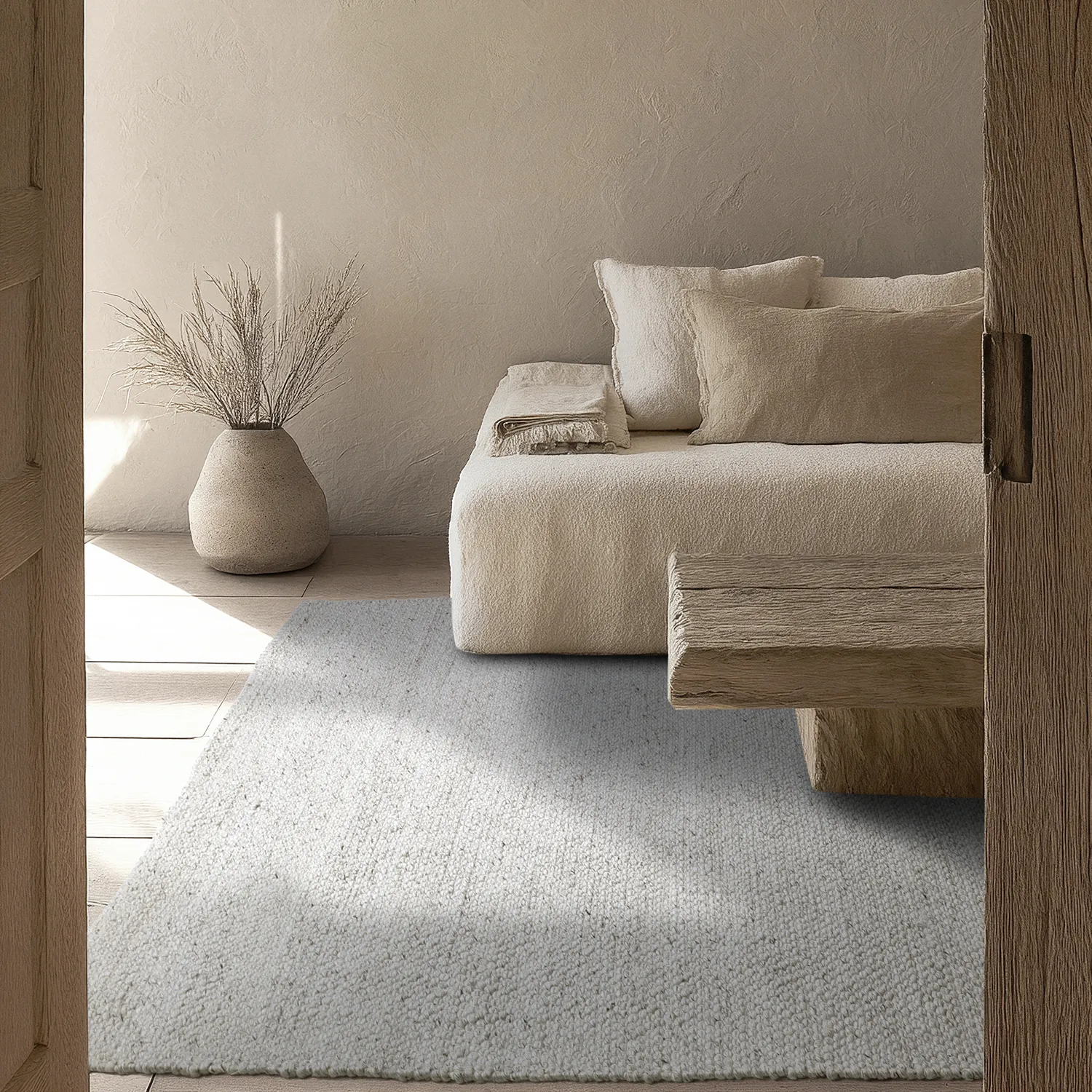 Inomhus/utomhusmatta - Arco Wool Look (grå/beige)