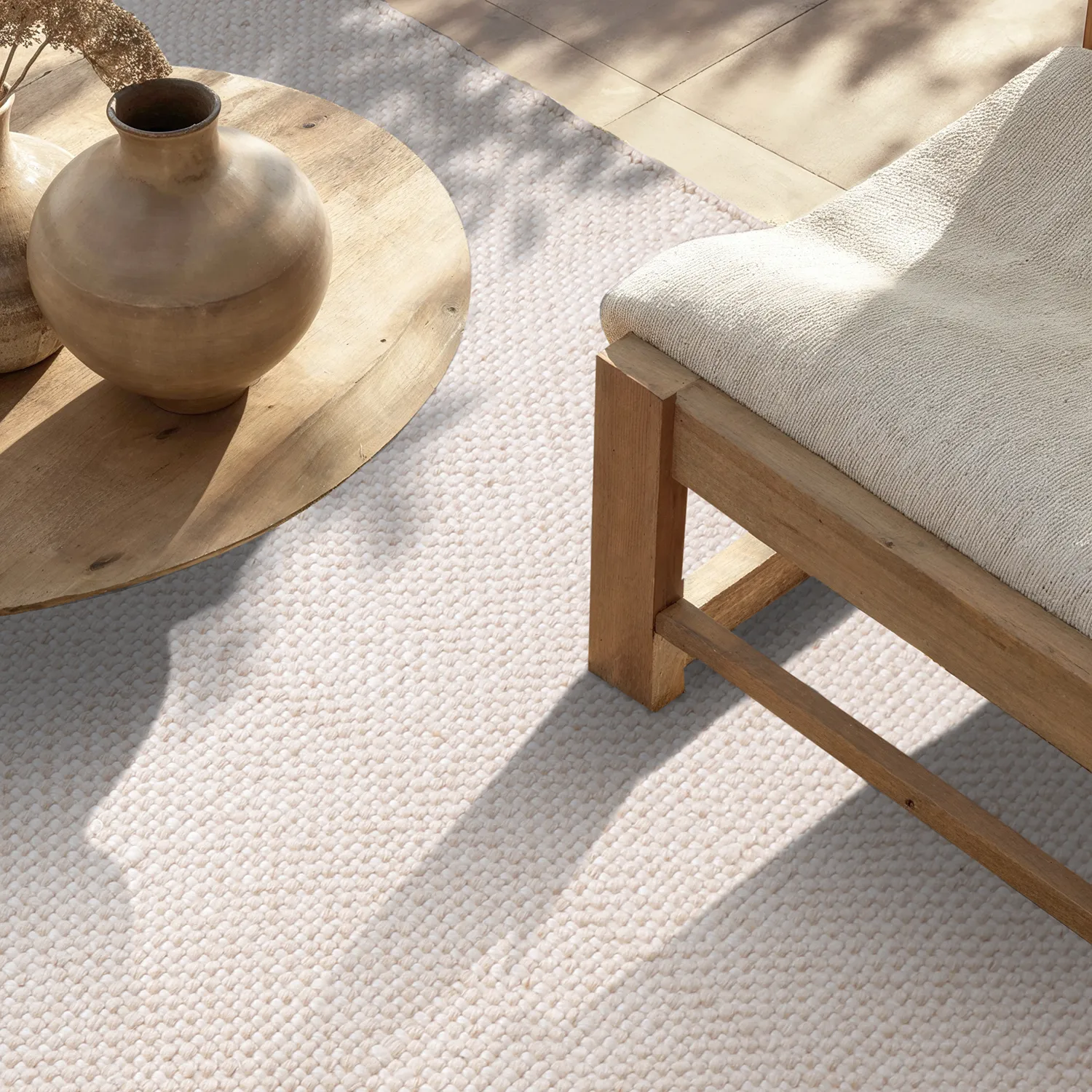 Inomhus/utomhusmatta - Orta Wool Look (creme)