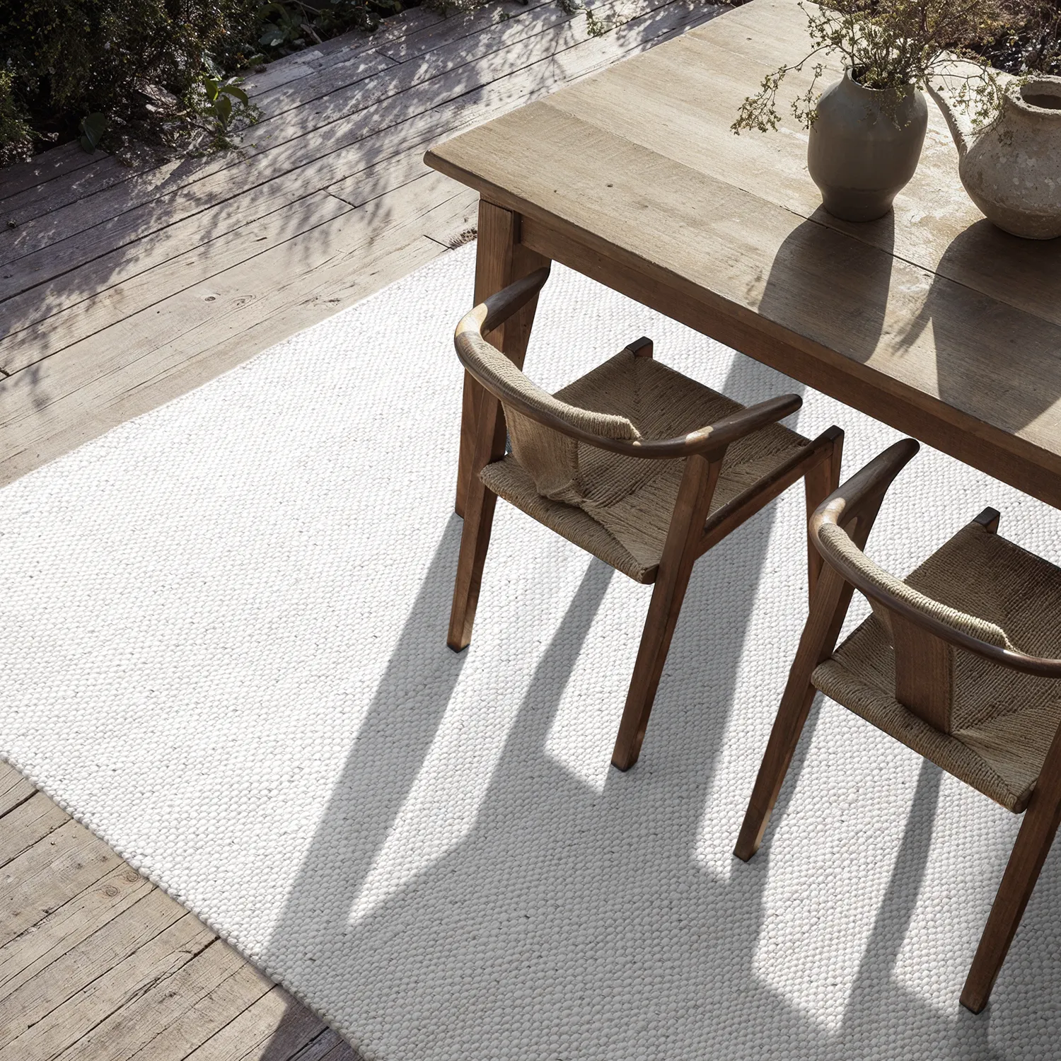 Inomhus/utomhusmatta - Orta Wool Look (ljusgrå)