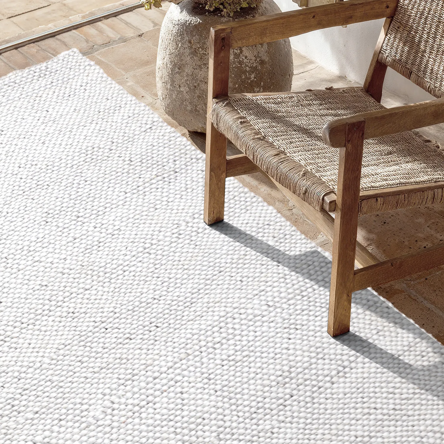 Inomhus/utomhusmatta - Orta Wool Look (ljusgrå)