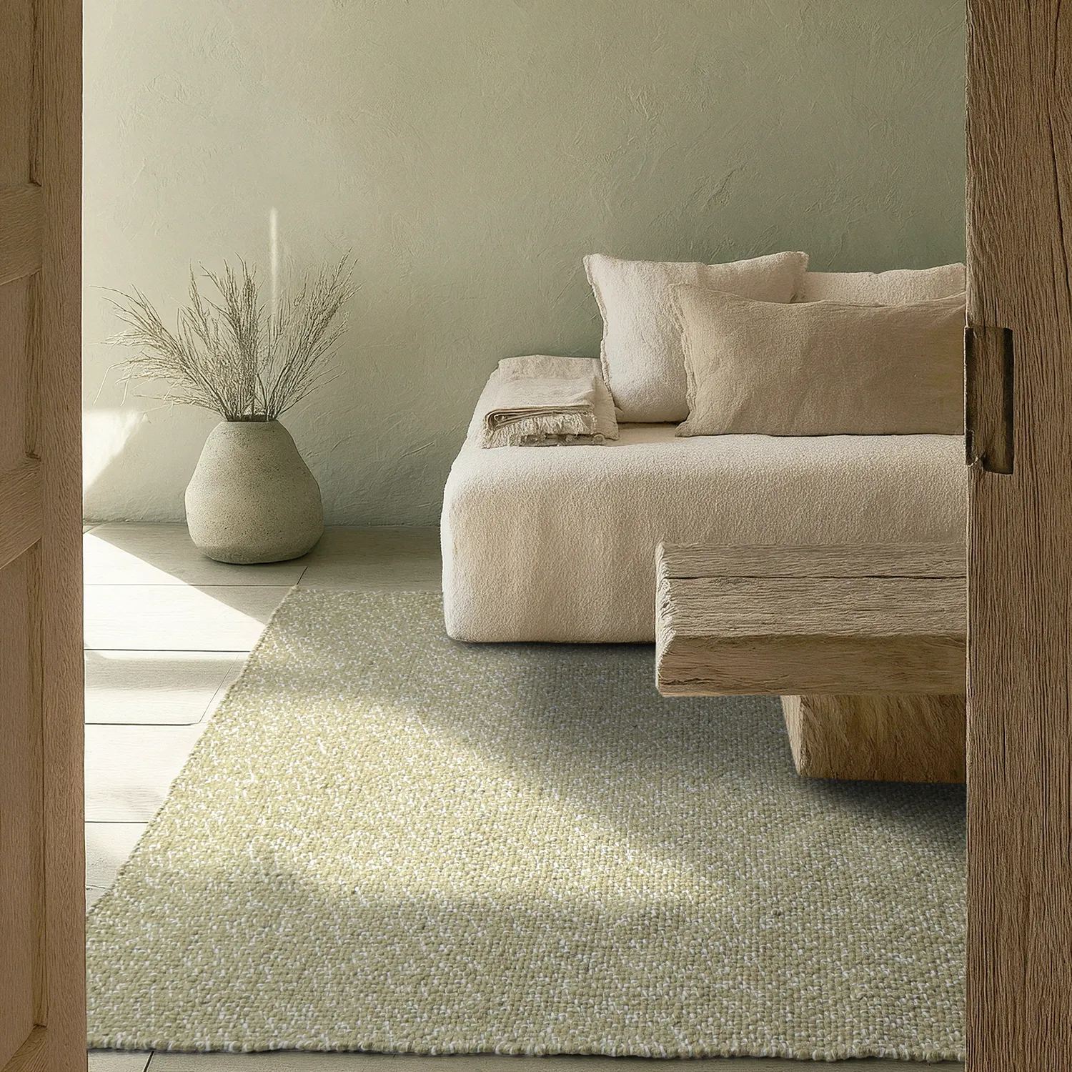 Inomhus/utomhusmatta - Orta Wool Look (mossgrön)