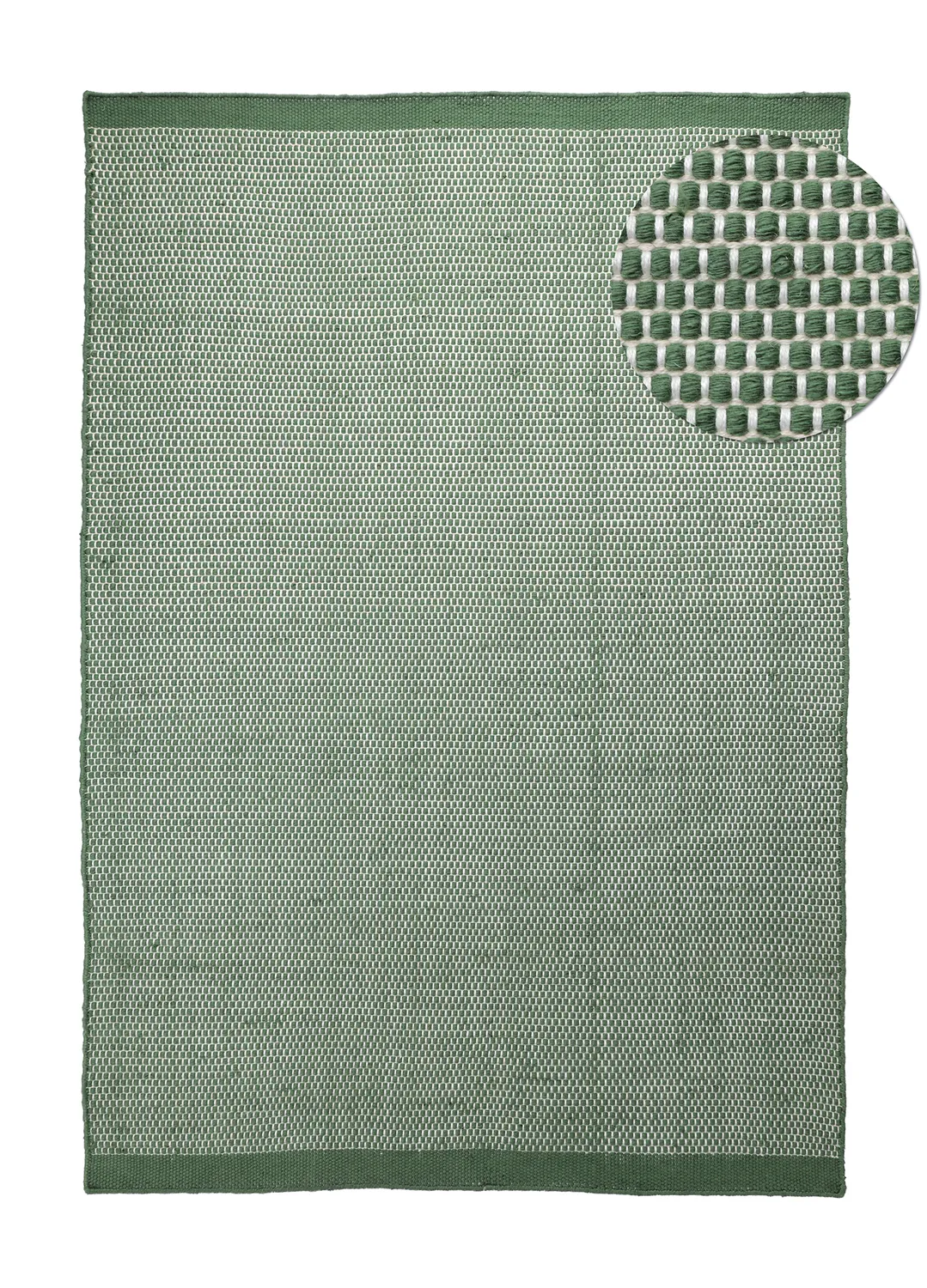 Inomhus/utomhusmatta - Coastal Wool Look (grön/vit)