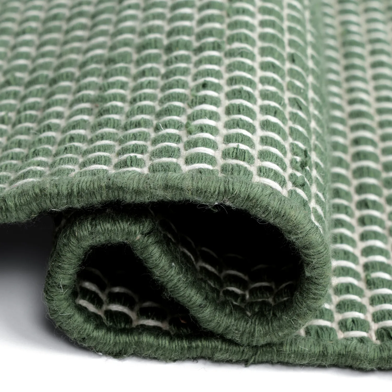 Inomhus/utomhusmatta - Coastal Wool Look (grön/vit)
