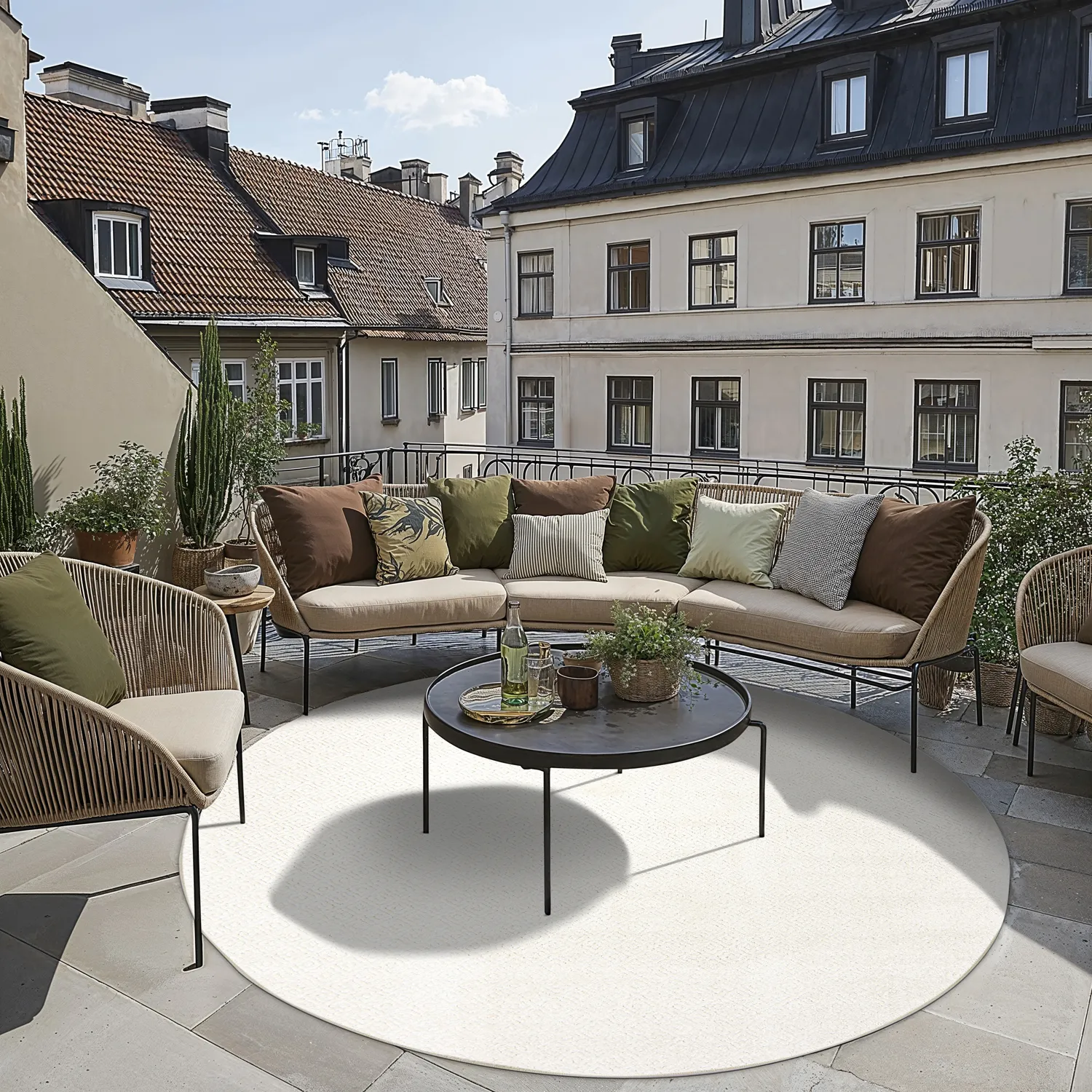 Rund matta - Indoor/Outdoor Baldwin (cream)