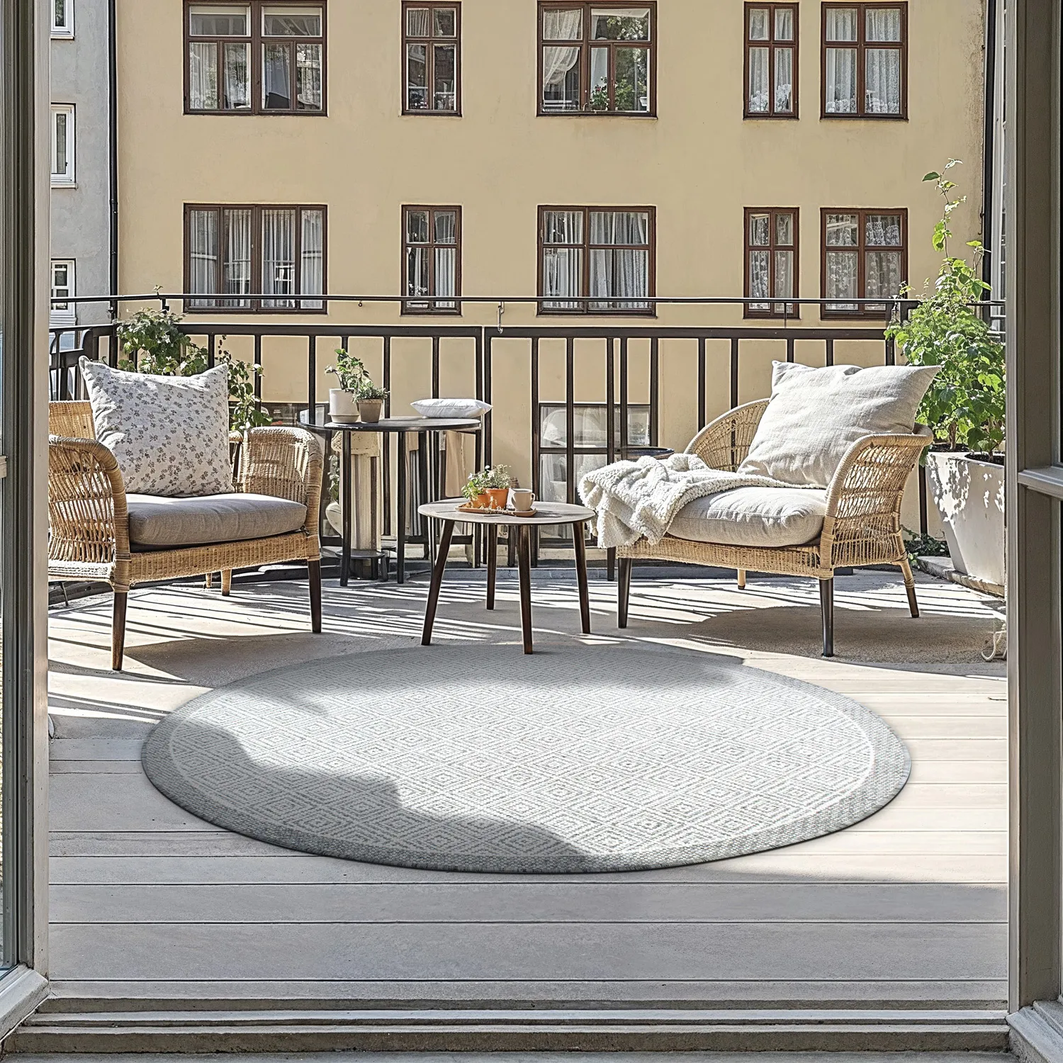 Rund matta - Monsaraz (grå)