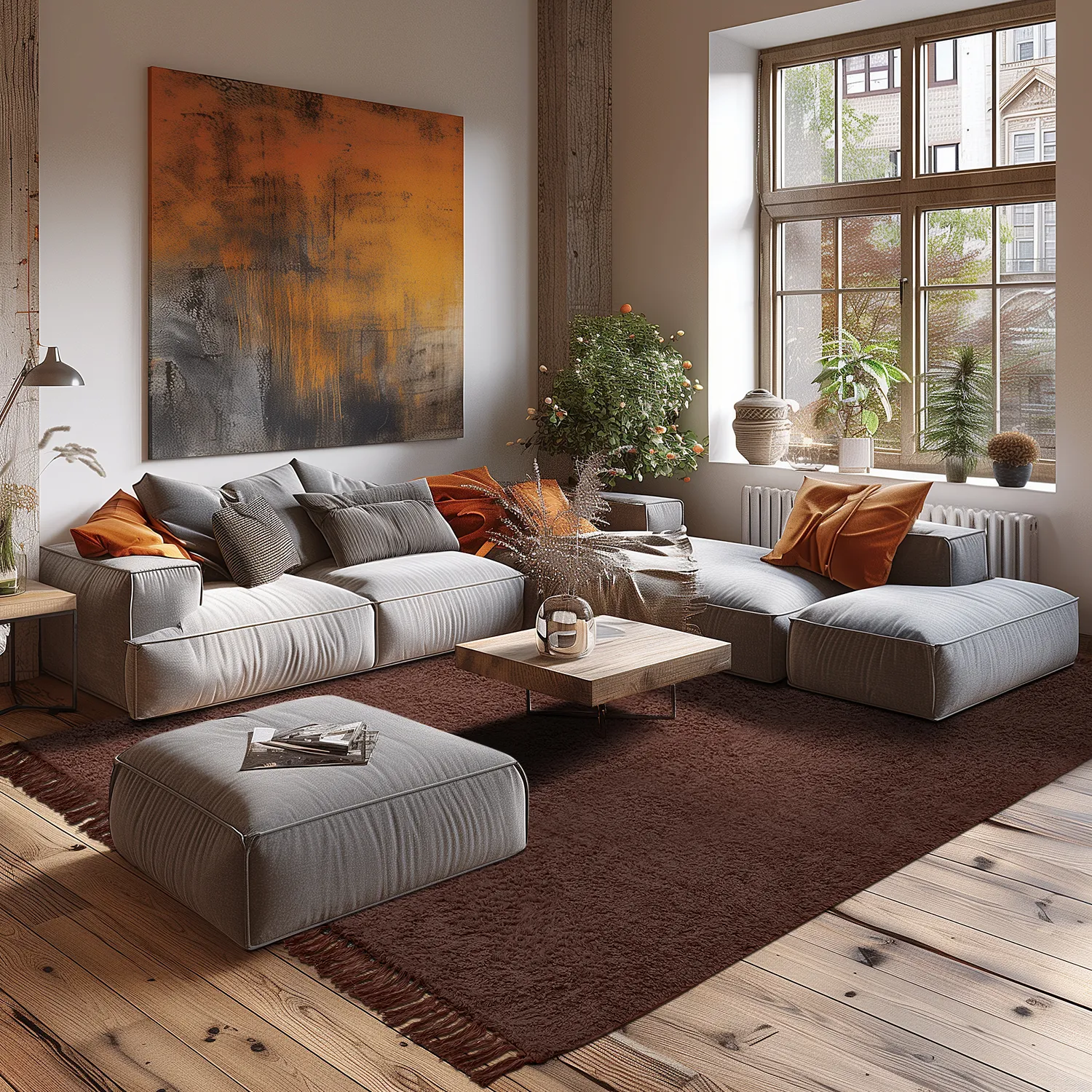 Ryamattor - Alba Natural Cotton Shaggy (brun)