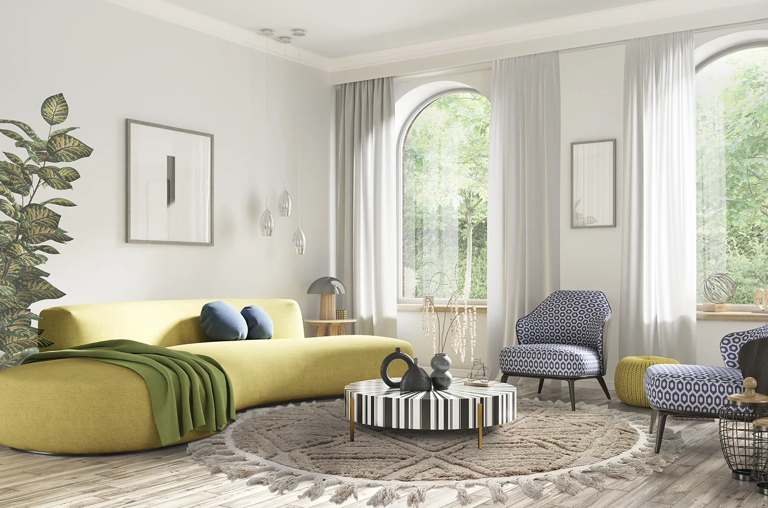 Rund matta - Dover (beige)