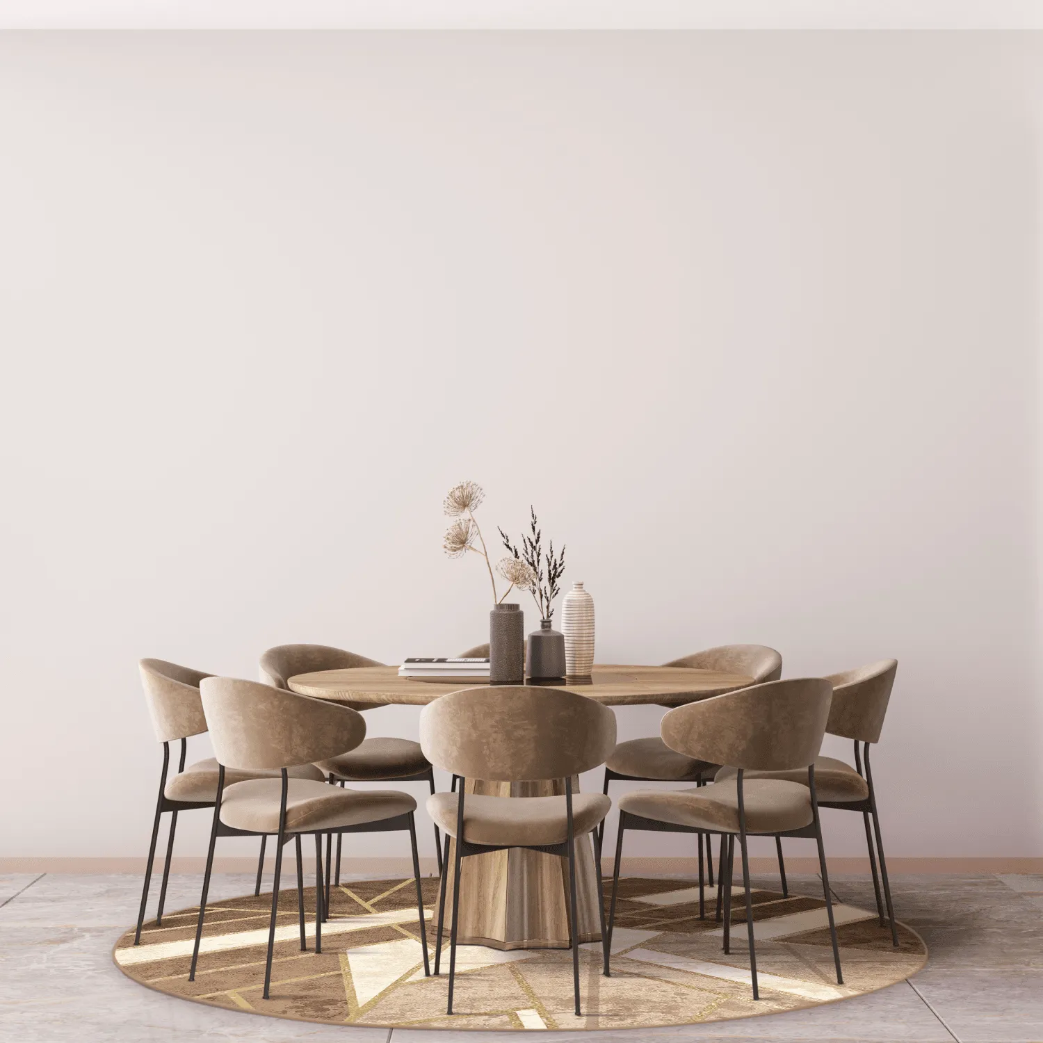 Rund matta - Amasra (beige)