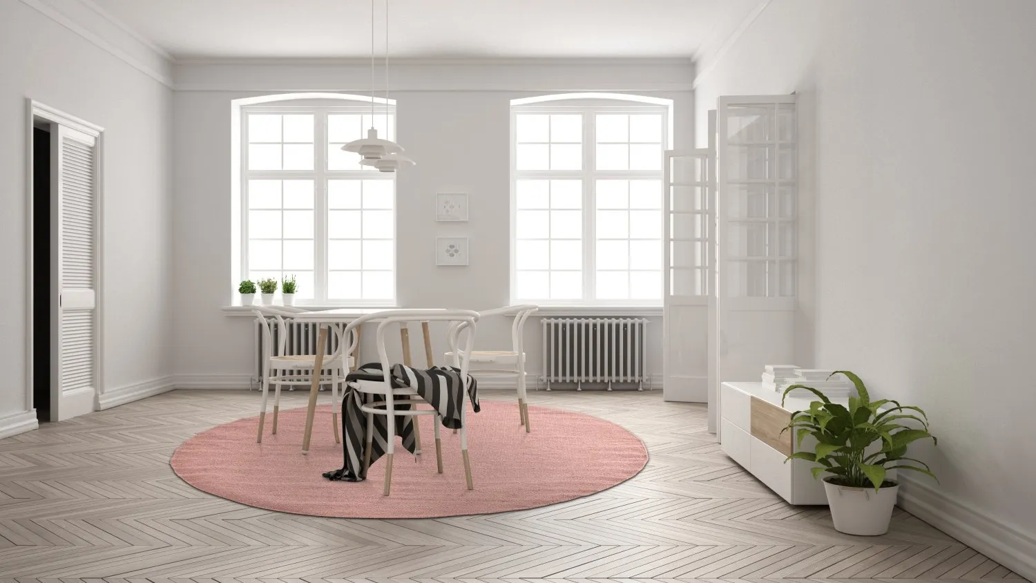 Rund matta - Hamilton (Coral Pink)