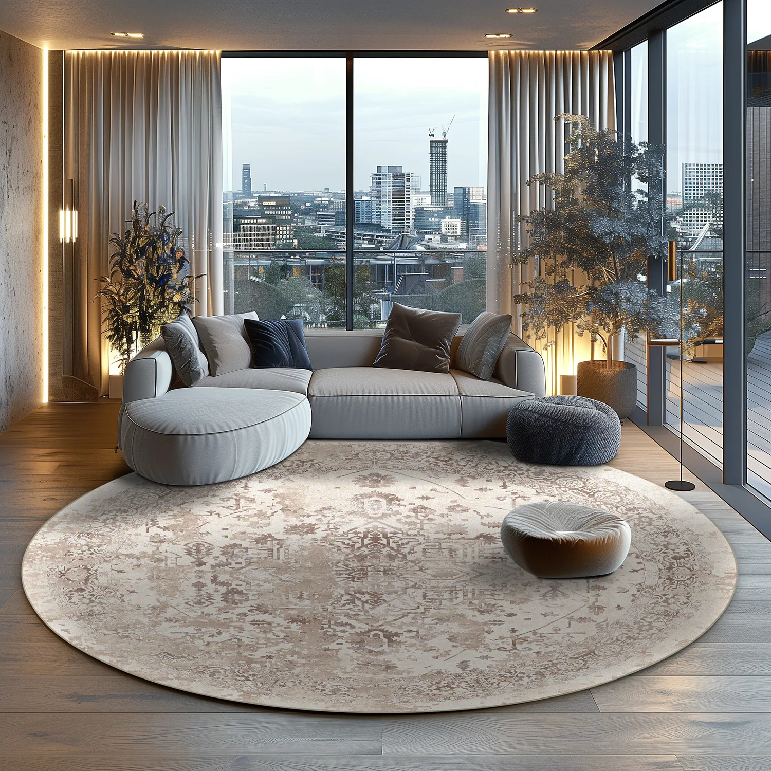 Rund matta - Mateur (beige)