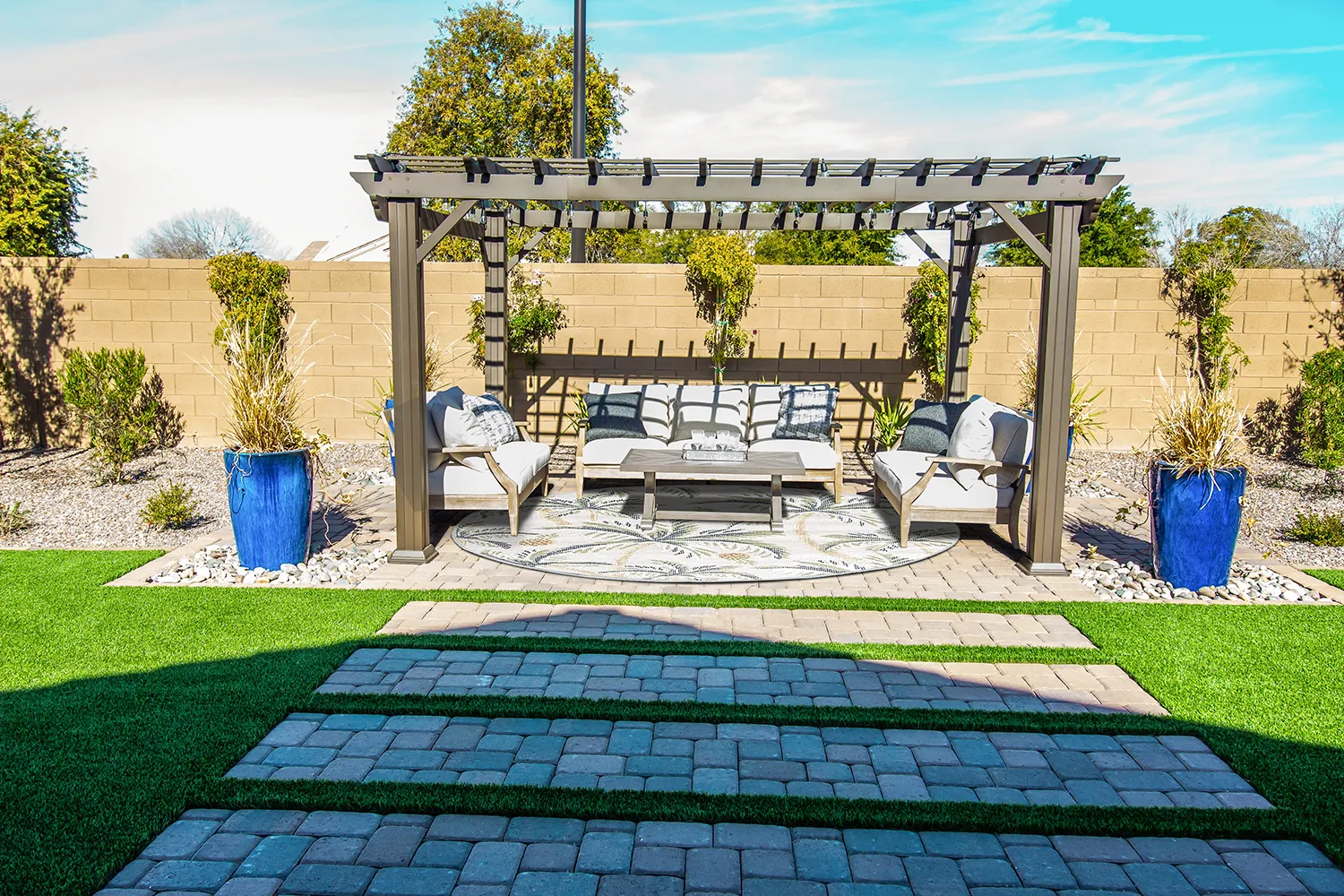 Rund matta - Indoor/Outdoor Roma (multi)