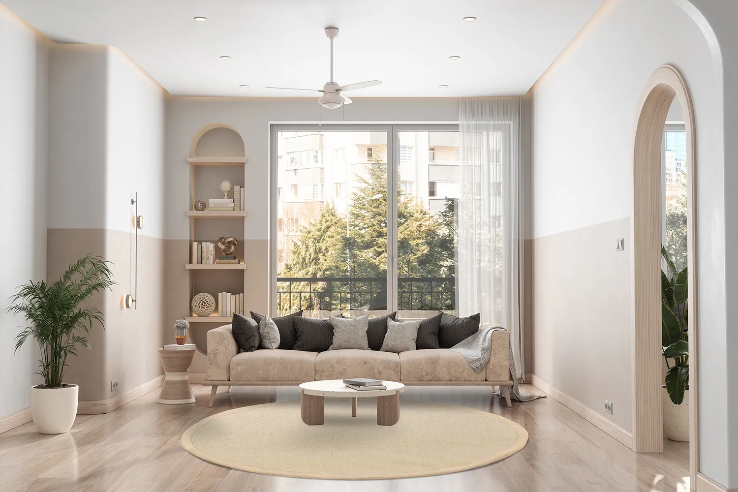 Rund matta (sisal) - Agave (taupe)