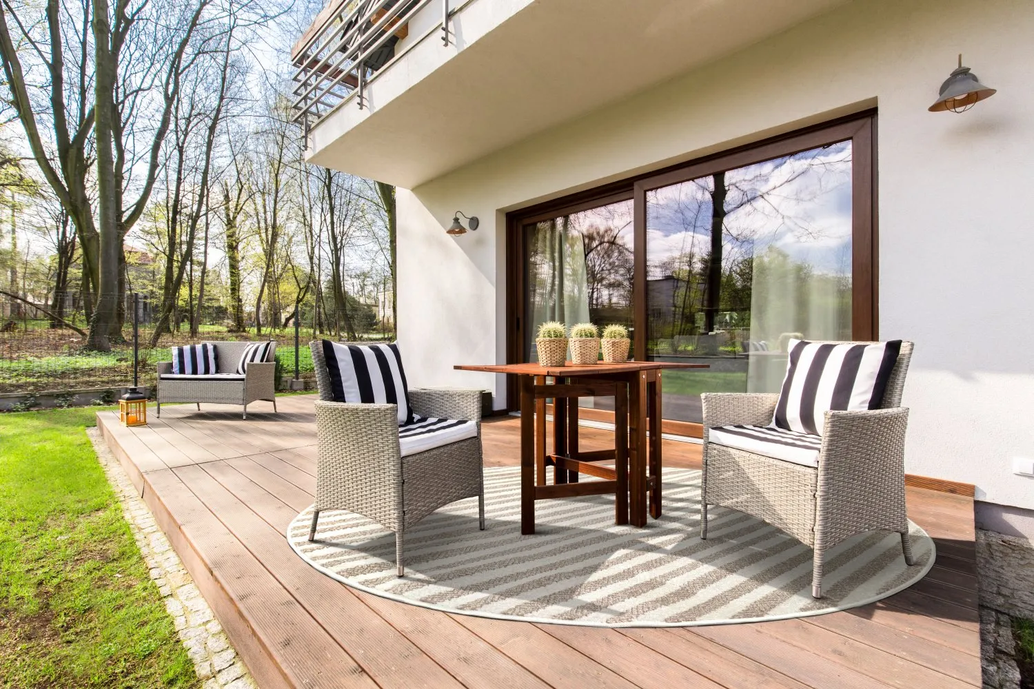 Rund matta - Indoor/Outdoor Baldwin (cream/beige)