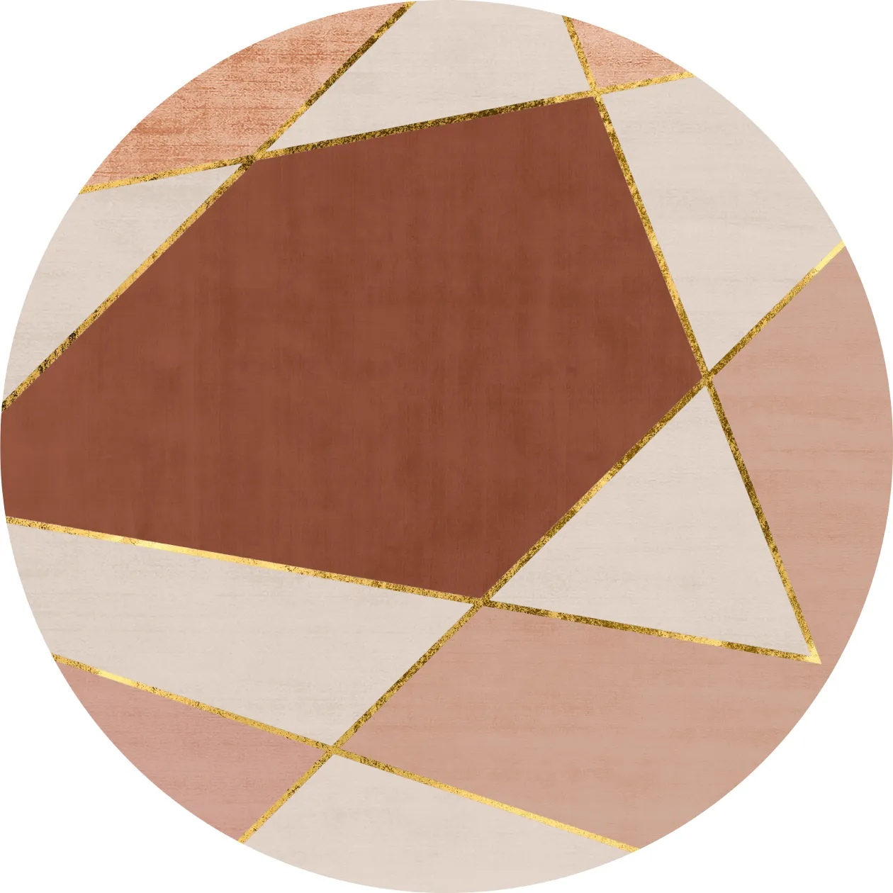 Rund matta - Jade (beige/rosa)
