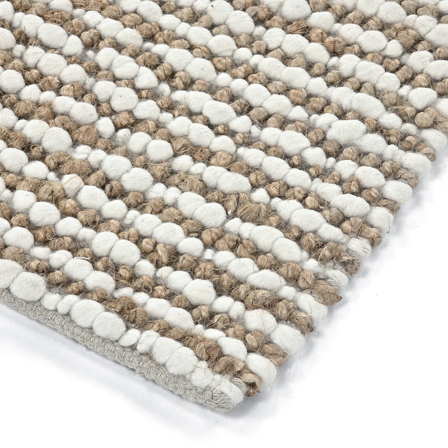 Jutematta - Bally Jute/wool Bubble (natur/vit)