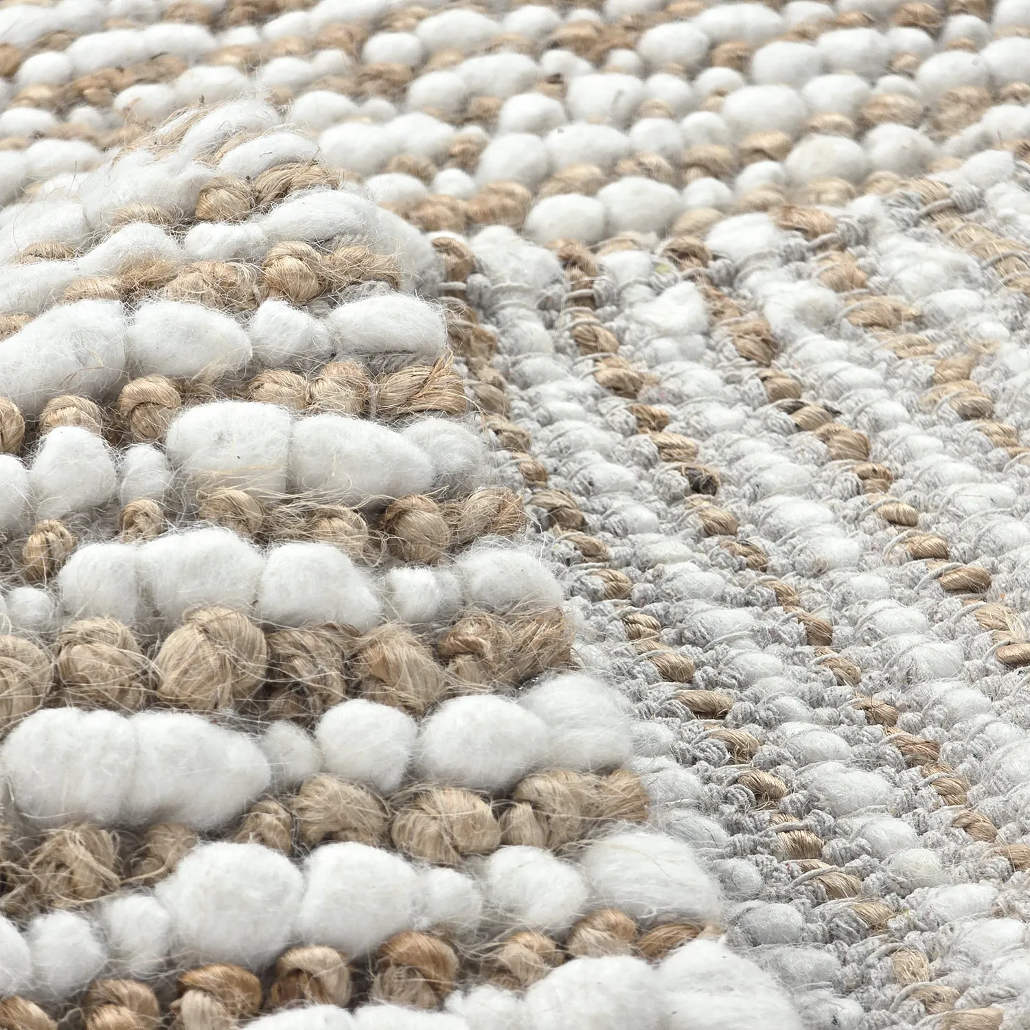 Jutematta - Bally Jute/wool Bubble (natur/vit)