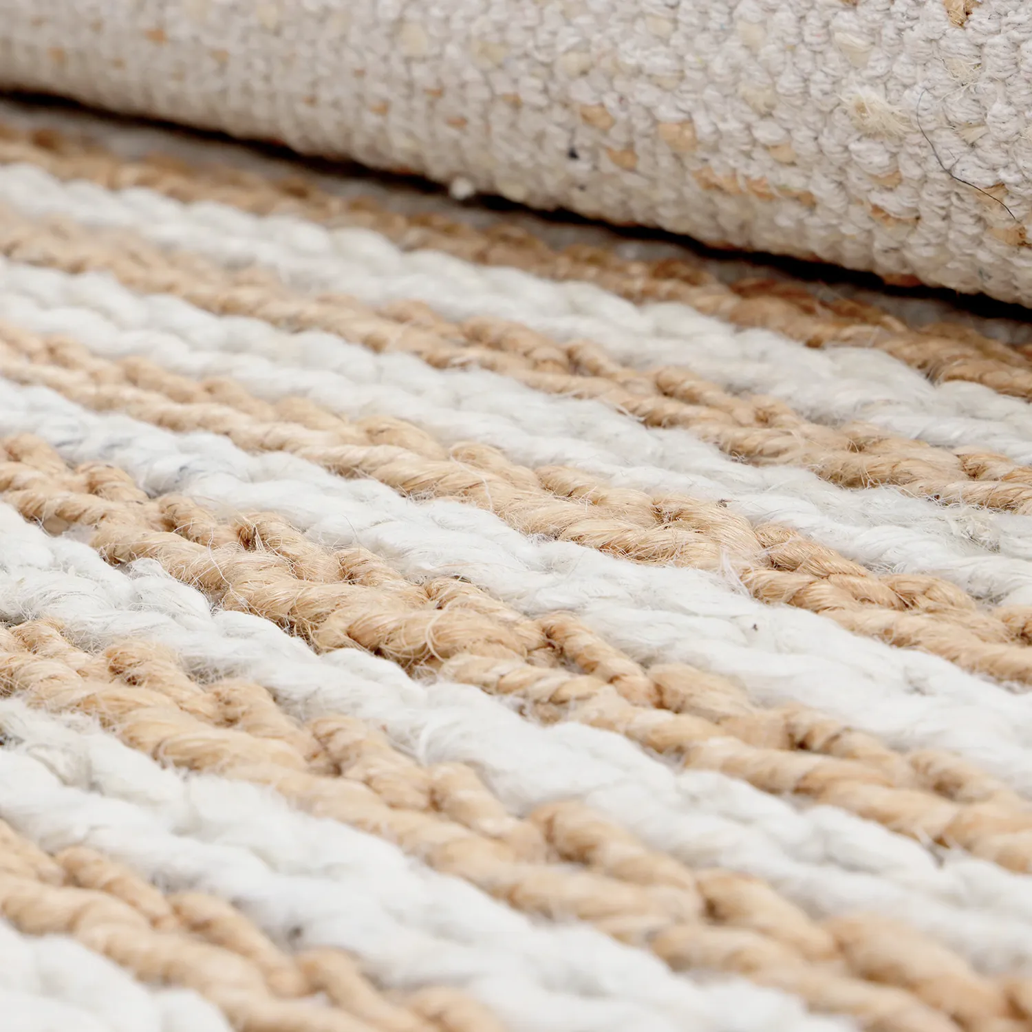 Jutematta - Howrah Braided Jute (natur/vit)