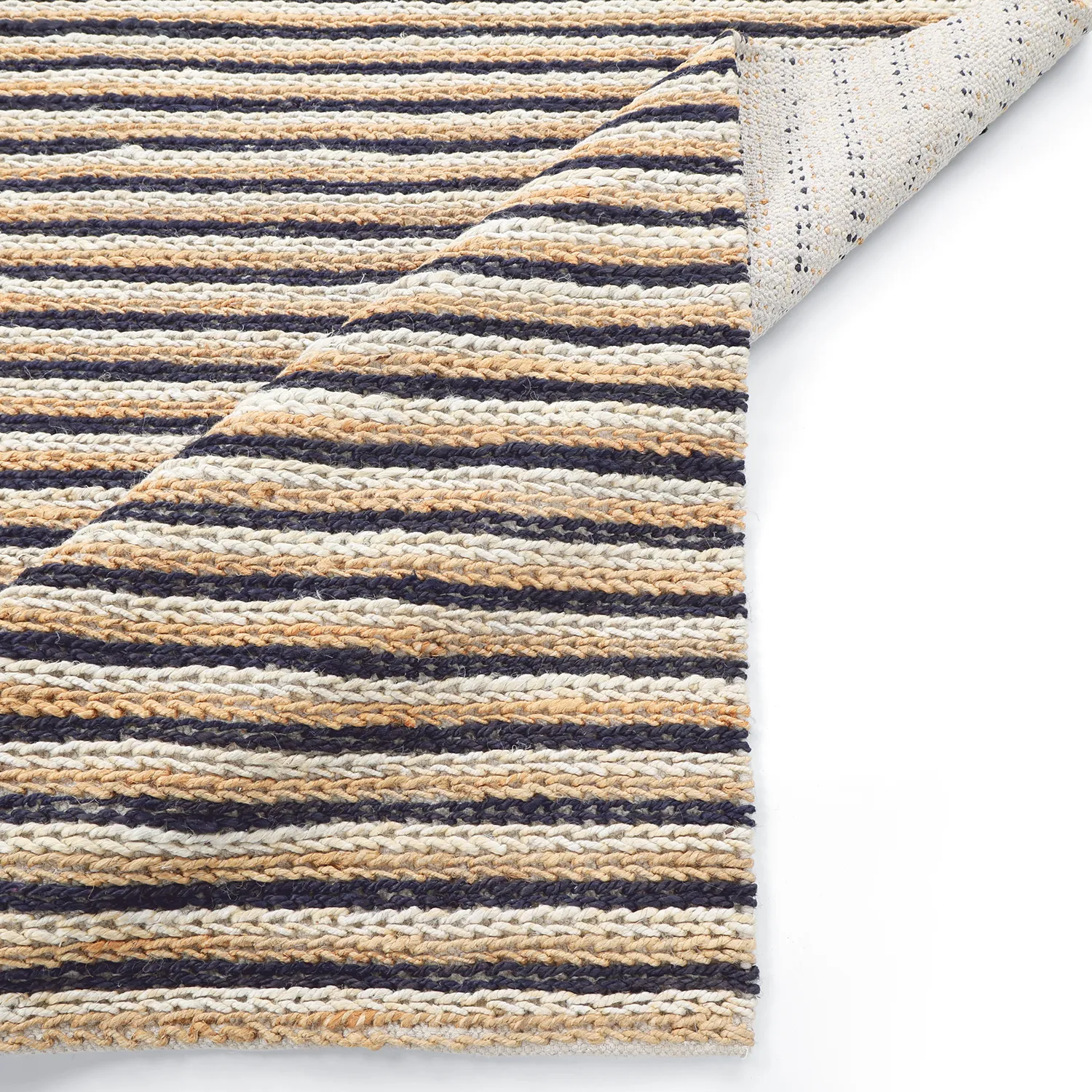 Jutematta - Howrah Braided Jute (natur/vit/svart)
