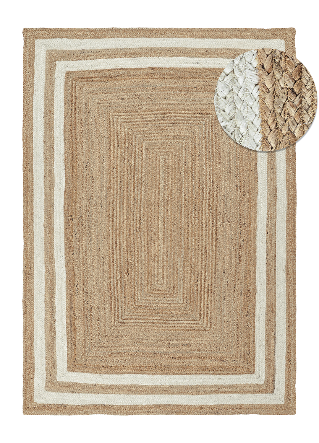 Jutematta - Jessore (natur/vit) (Storlek: 80 x 150 cm)