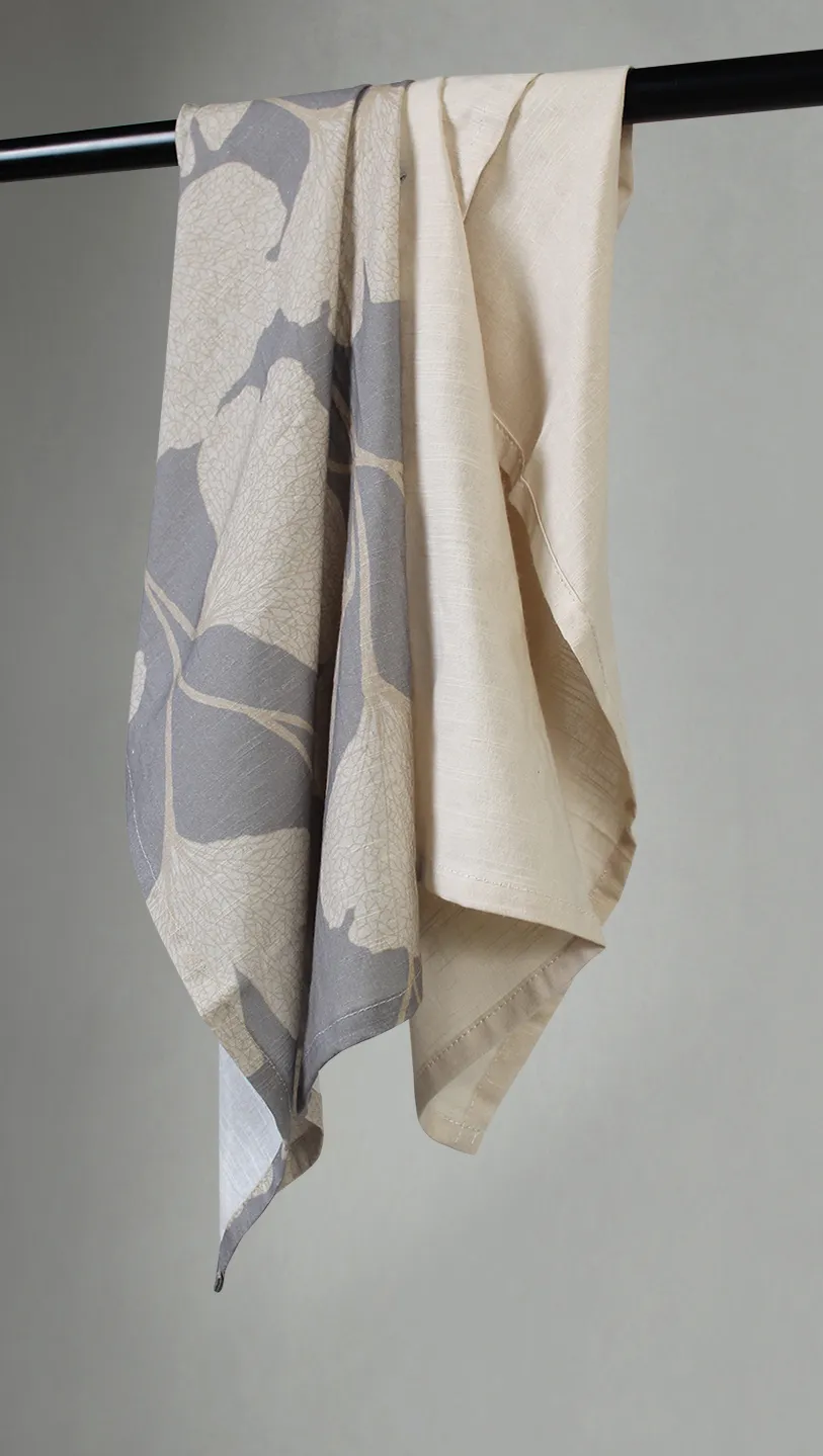 Kökshandduk 2-pack - Abril (grå/beige)