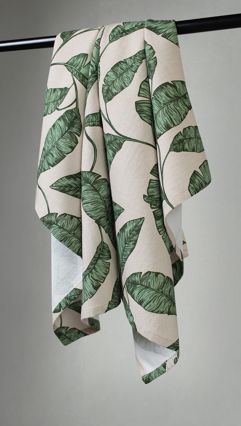 Kökshandduk 2-pack - Leaves (grön) (Storlek: 50 x 70 cm)