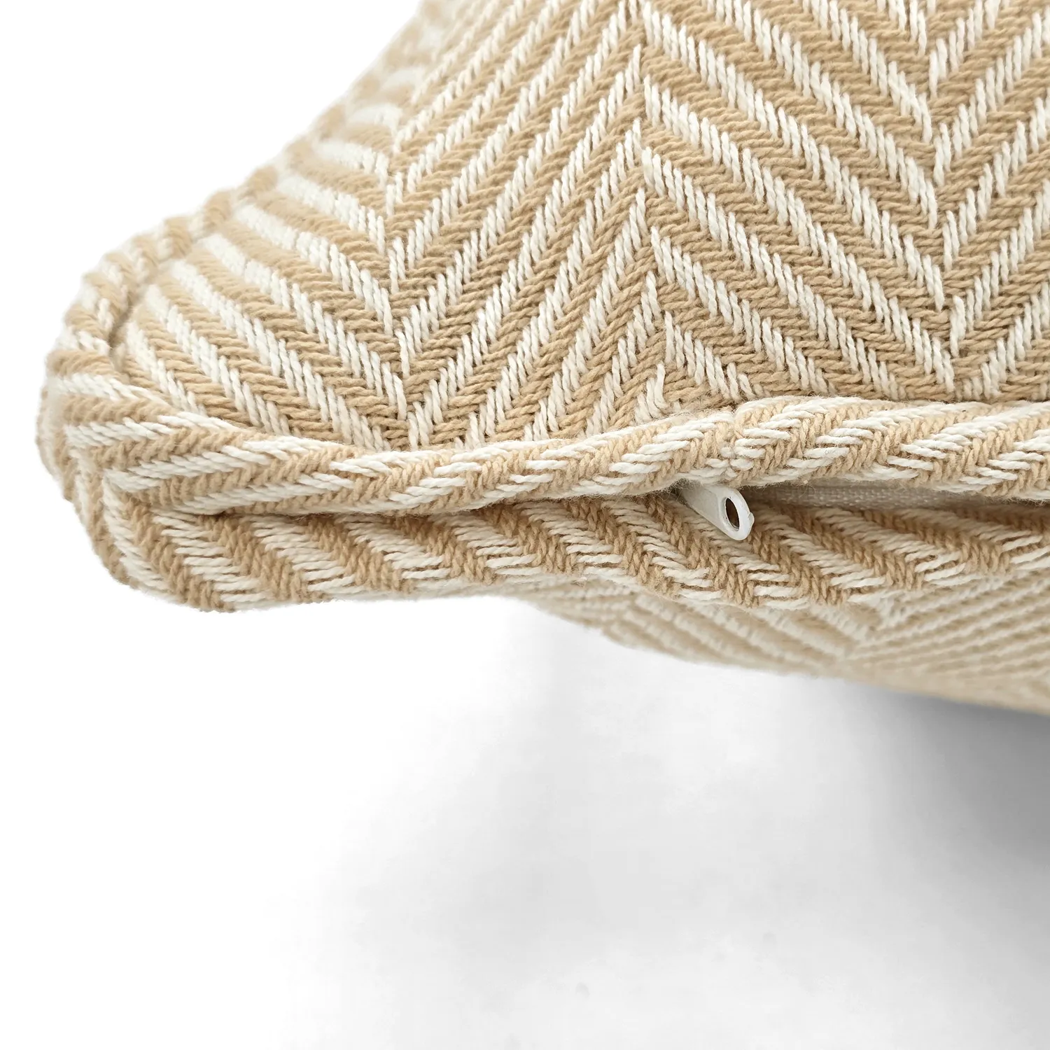 Kuddfodral - Denisa Fishbone (beige/vit)