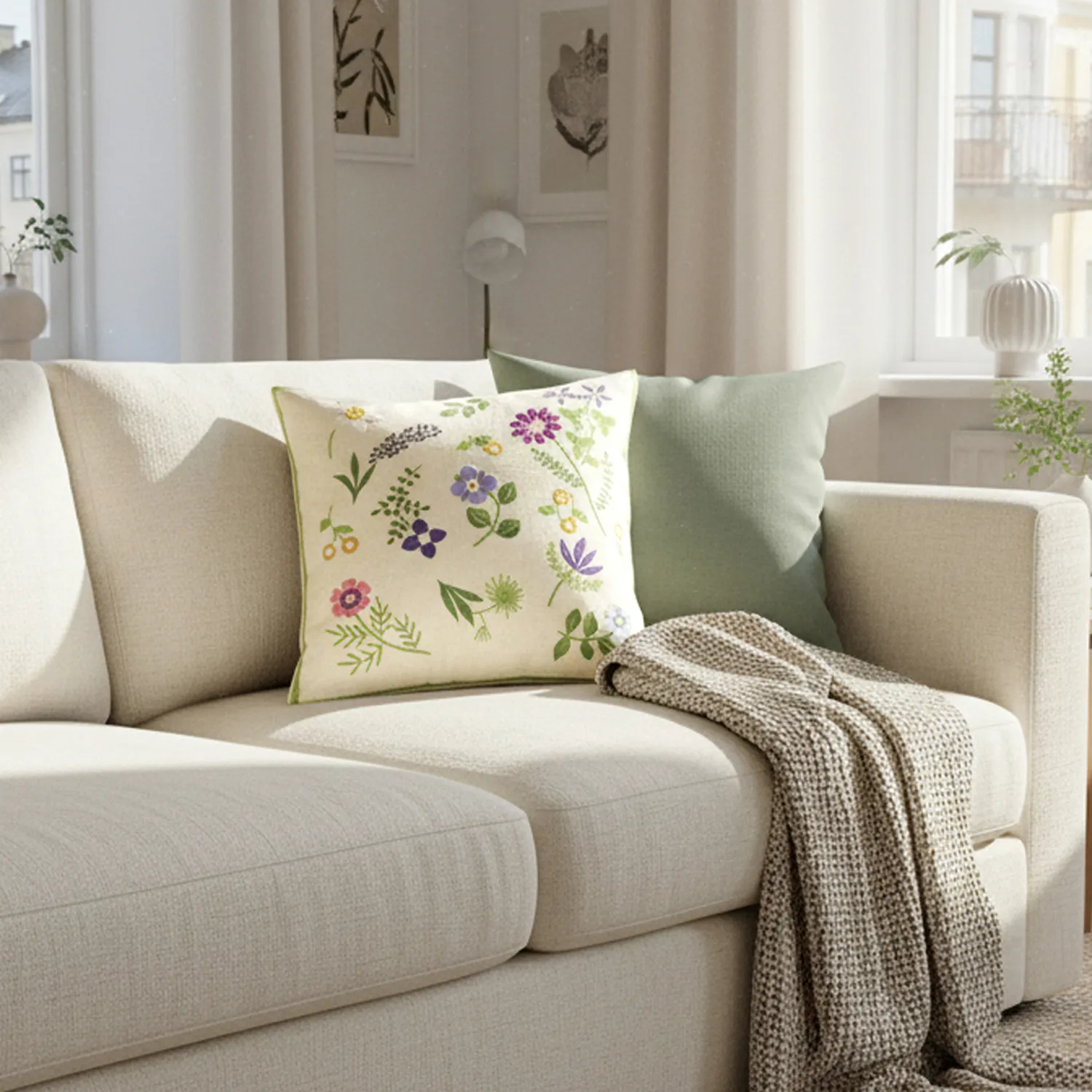 Kuddfodral - Esbo Embroidered Cushion Cover (multi)