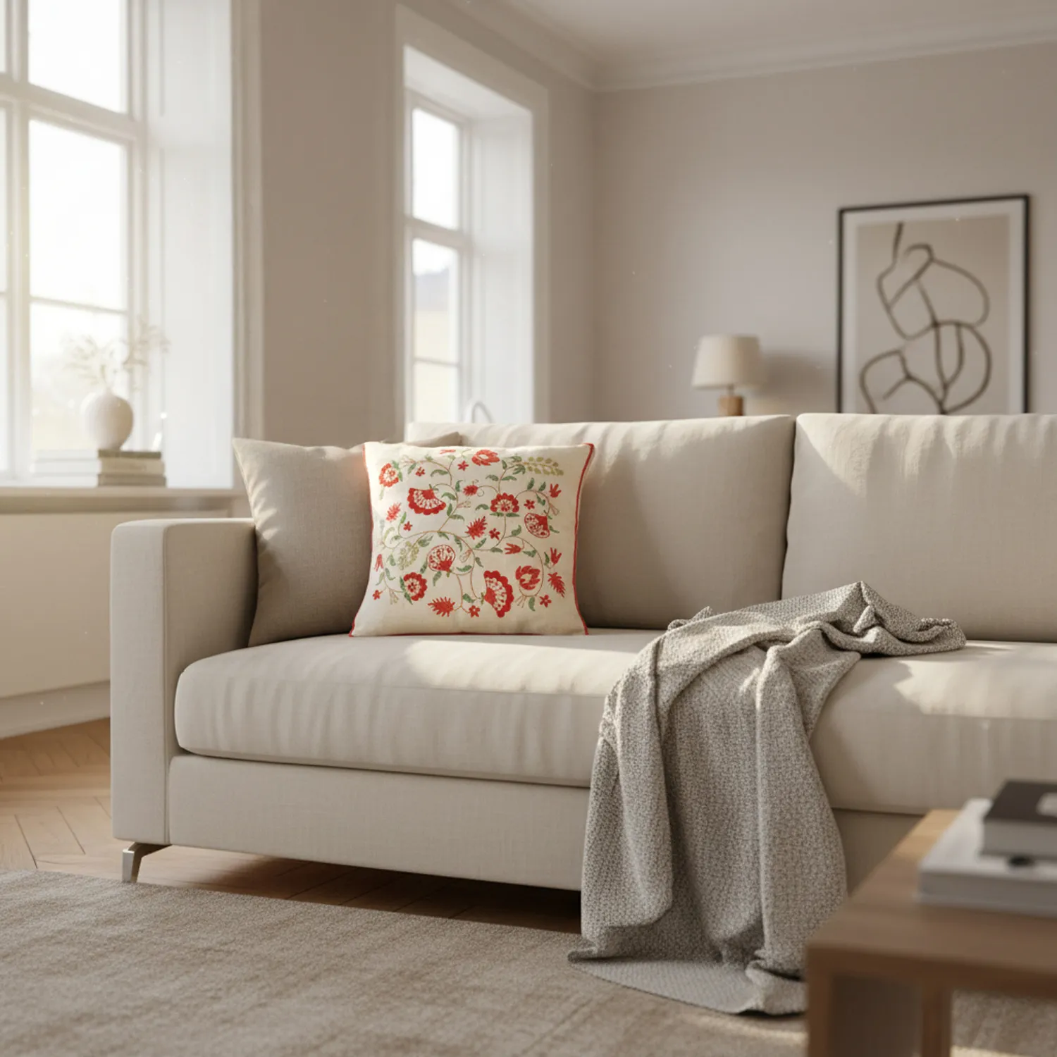 Kuddfodral - Kalmar Embroidered Cushion Cover (multi)