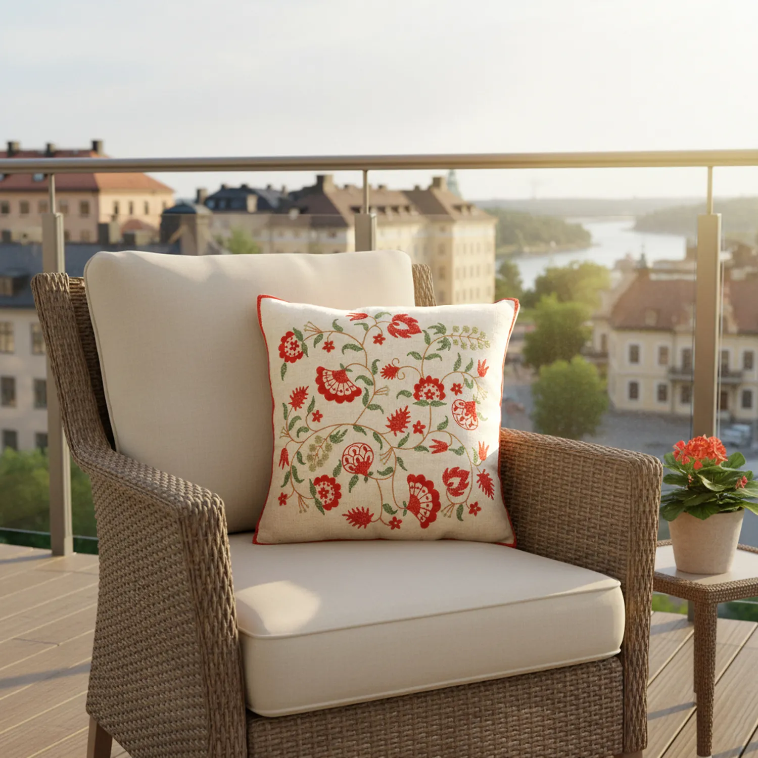 Kuddfodral - Kalmar Embroidered Cushion Cover (multi)