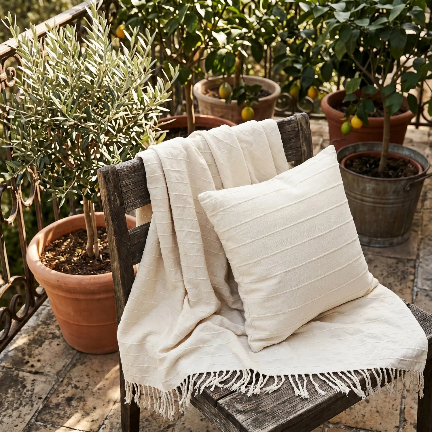 Kuddfodral - Nalani cotton cushion cover (cream)