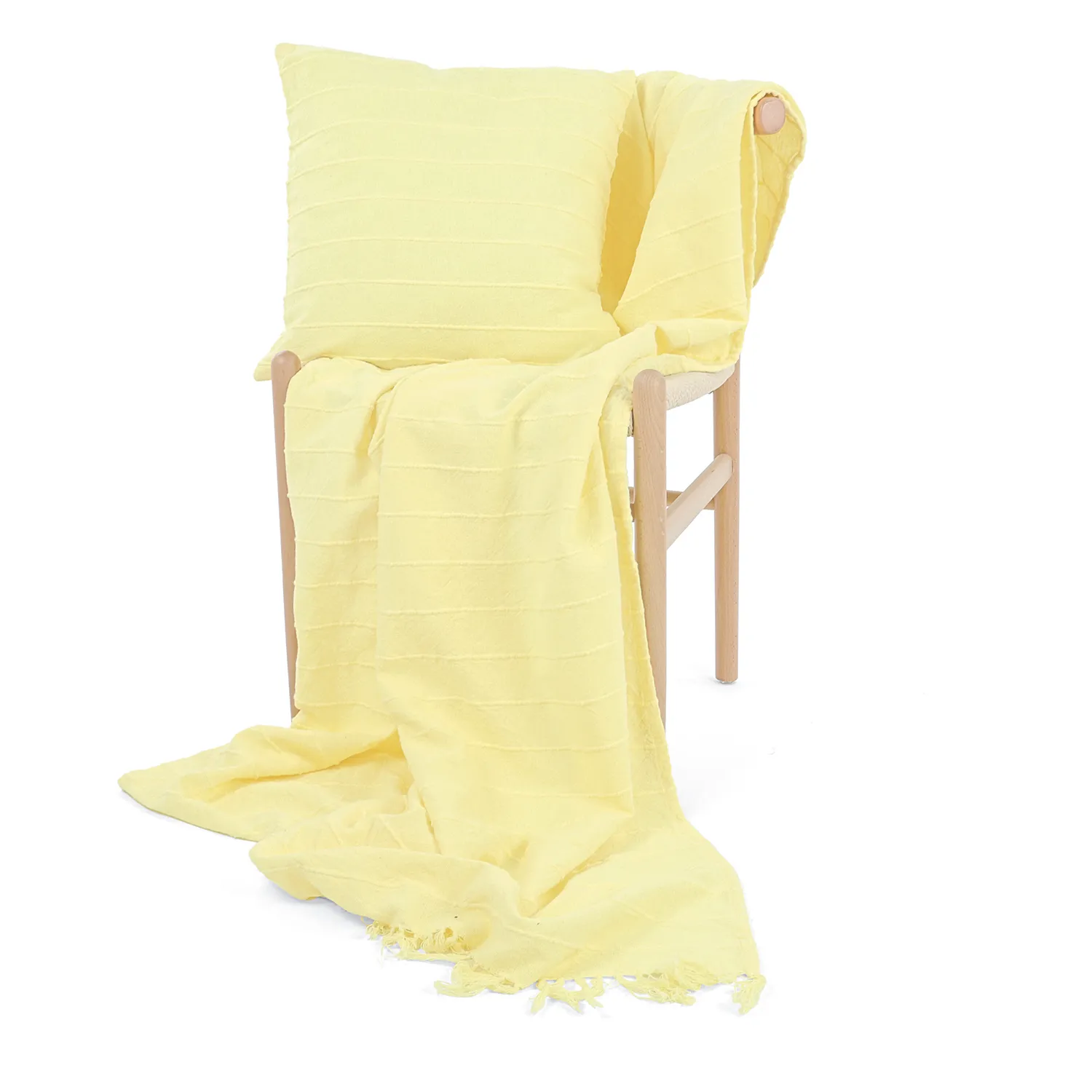 Kuddfodral - Nalani cotton cushion cover (ljusgul)